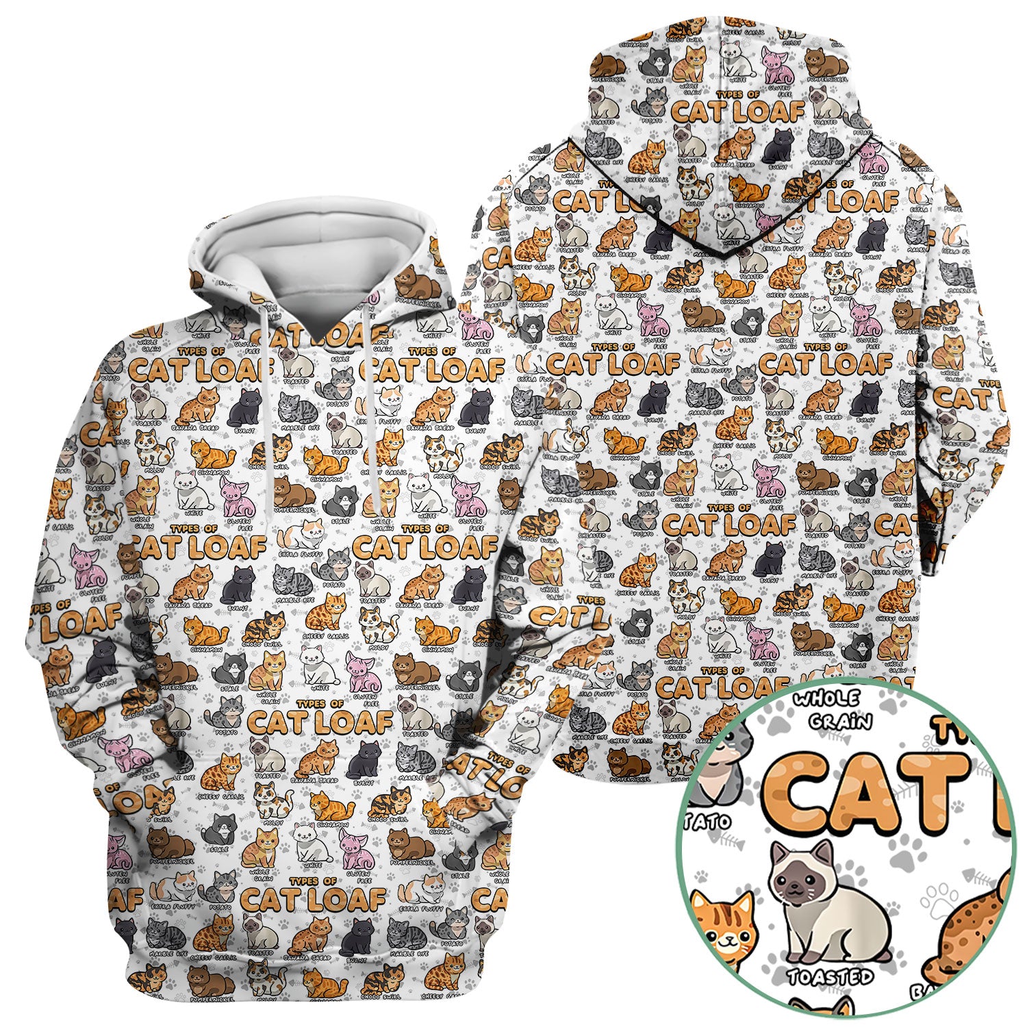 Cute Cat Scrub Top for Women - Funny Cat Loaf Print Nurse Shirt - Cat Lover Medical Uniform RN LPN CNA Gift