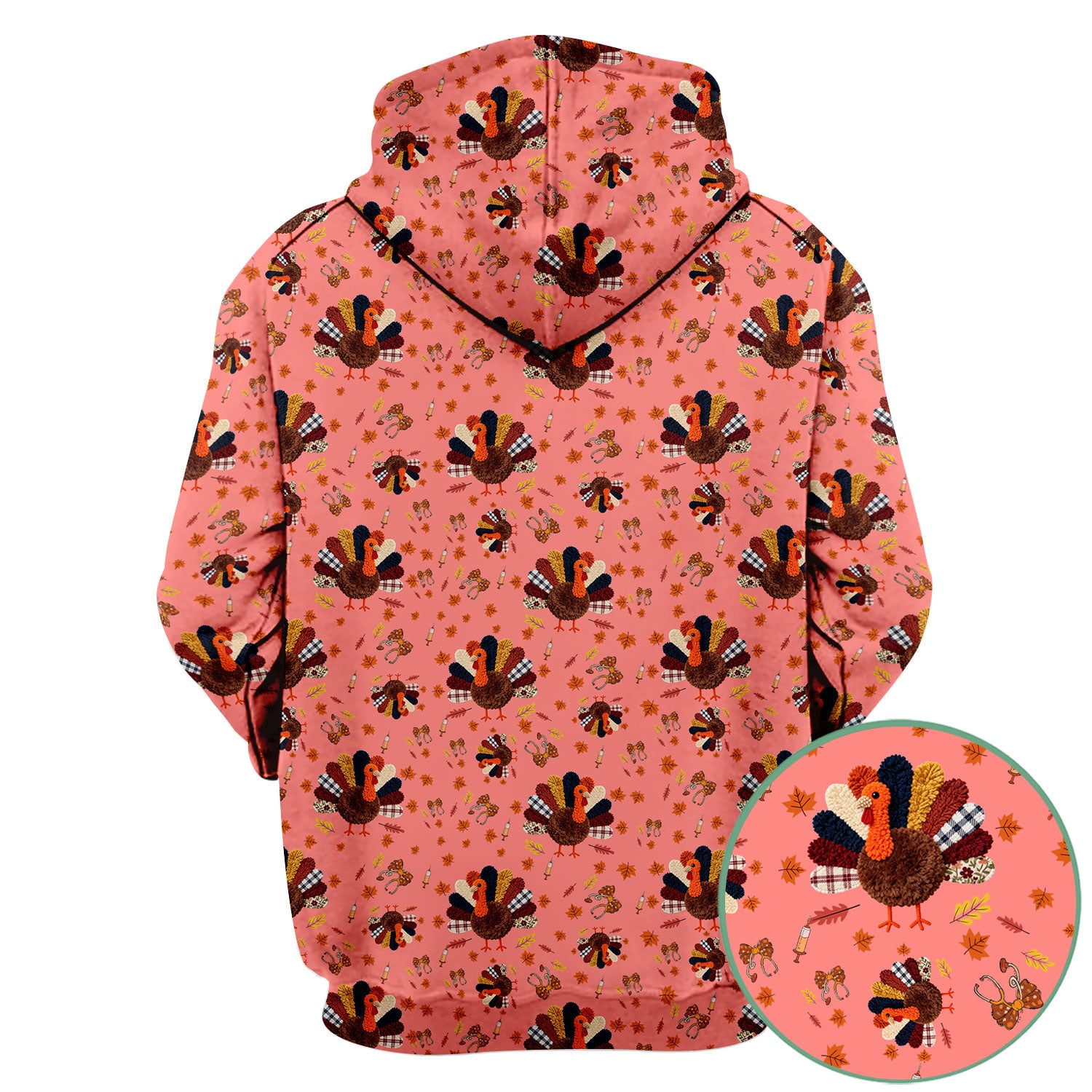 Thanksgiving Comfortable Scrubs for Nurses - Funny Autumn Turkey Shirt - Breathable Fabrics Nursing Uniform