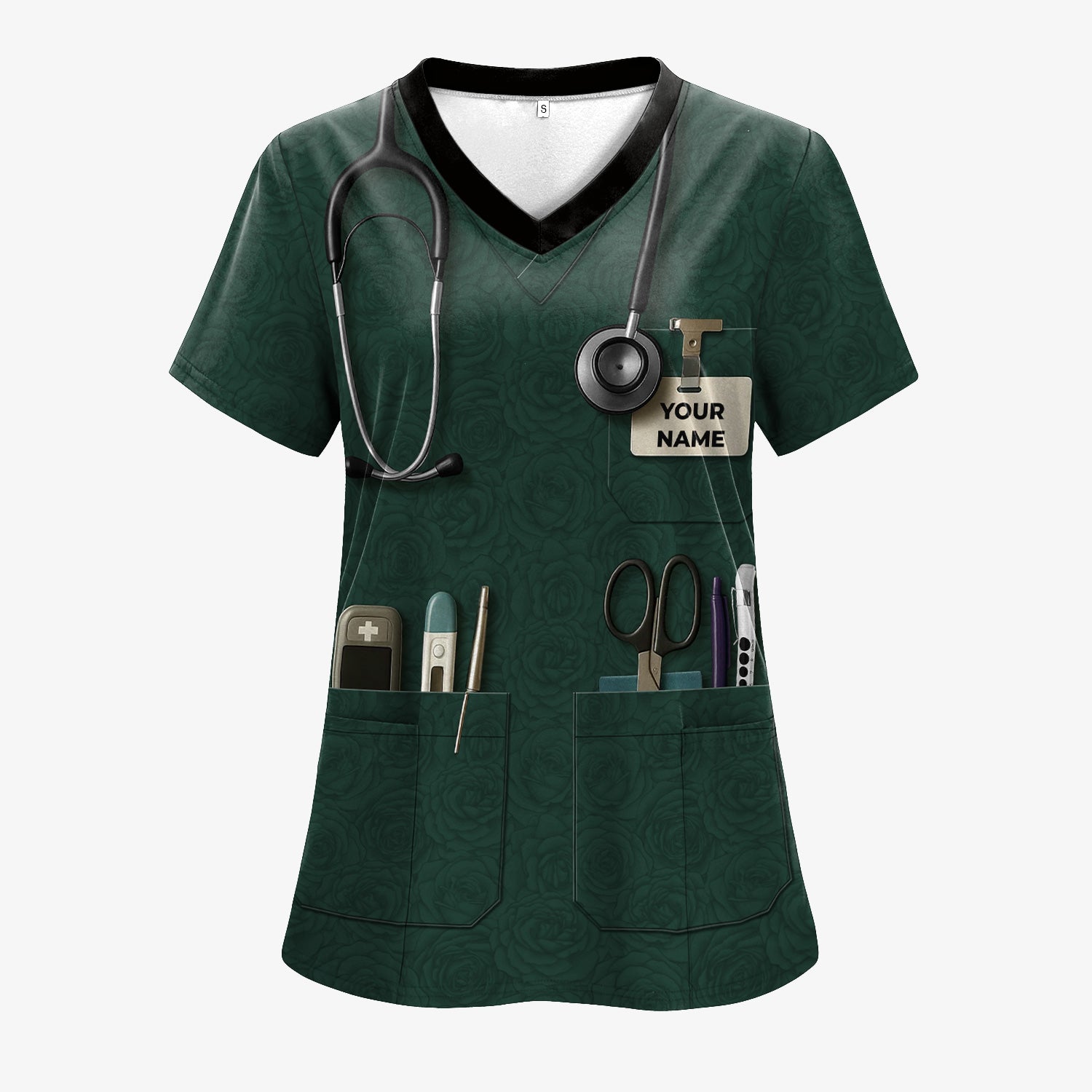 Personalized Nurse Utility Shirt with Tools - Custom Green Scrubs Gift for RN, CNA, LPN, Nursing Student - Funny Medical Uniform T-Shirt for Women and Men