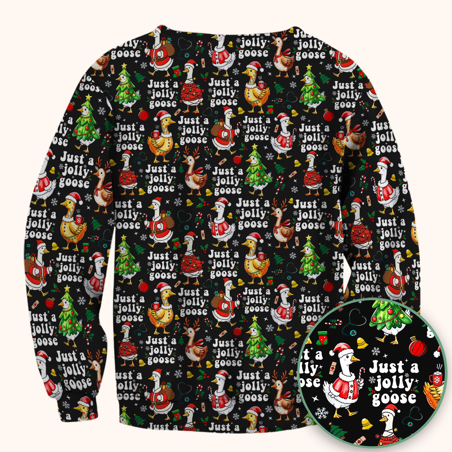 Just a Jolly Goose Funny Christmas Scrub Top - Holiday Medical Uniform for Nurse - Santa Goose Shirt Gift for Women