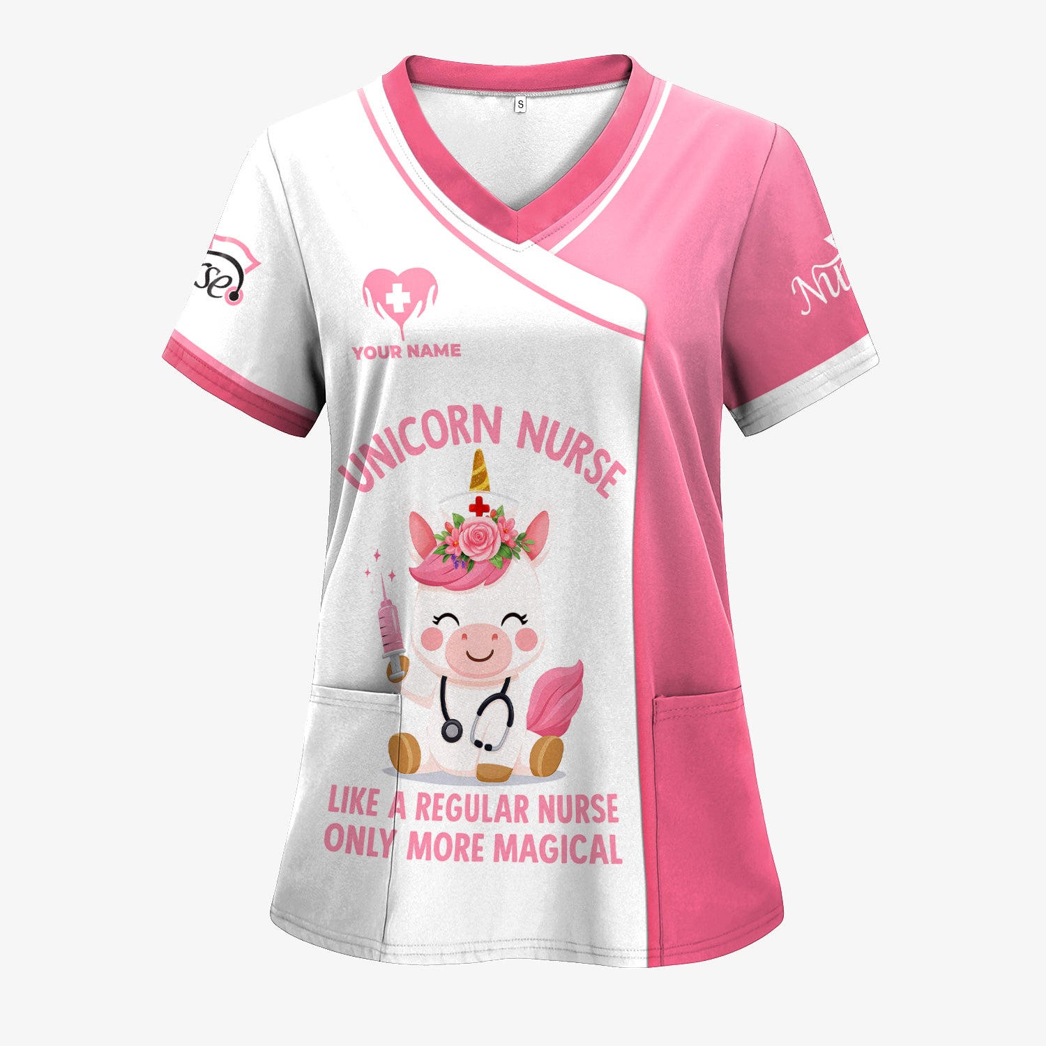 Personalized Unicorn Nurse Shirt - More Magical Funny Nurse Quote - Custom Name Gift for RN CNA LPN