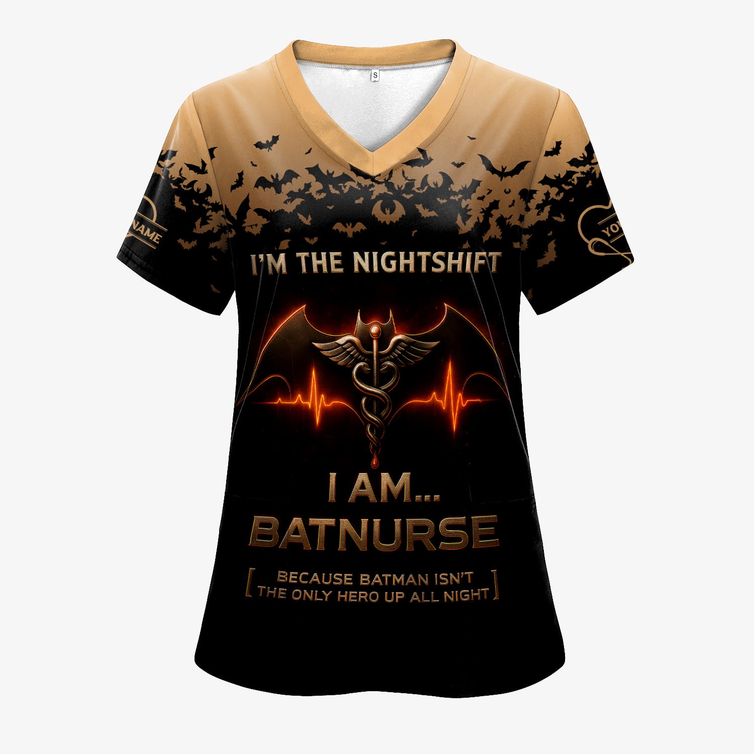 Personalized I Am Batnurse T-Shirt for Nurses - Superhero Night Shift RN LPN CNA - Funny Gift  for Healthcare Workers