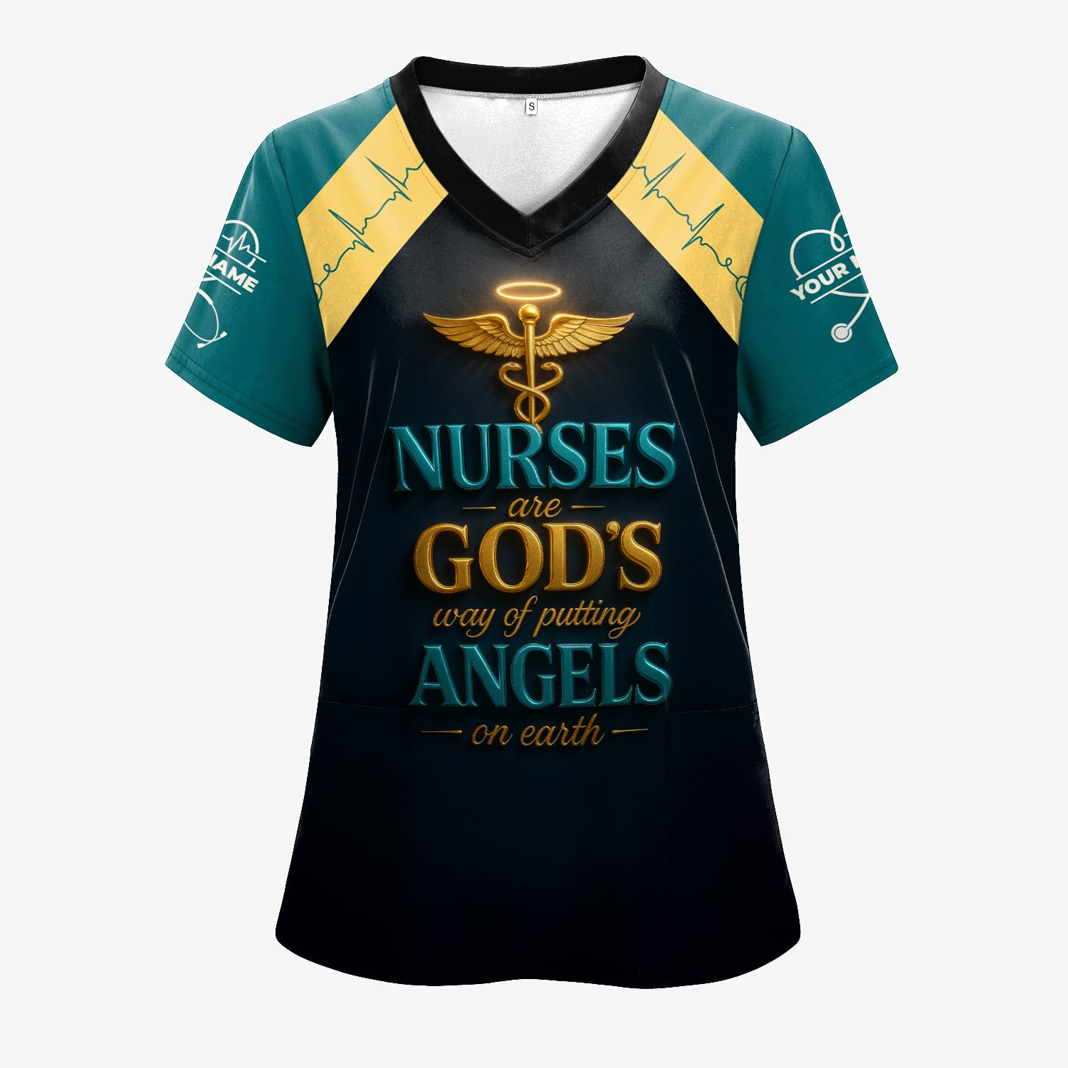 Personalized Christian Nurse Shirt - Nurses Are God's Angels on Earth Quote - Gift for Women RN LPN CNA