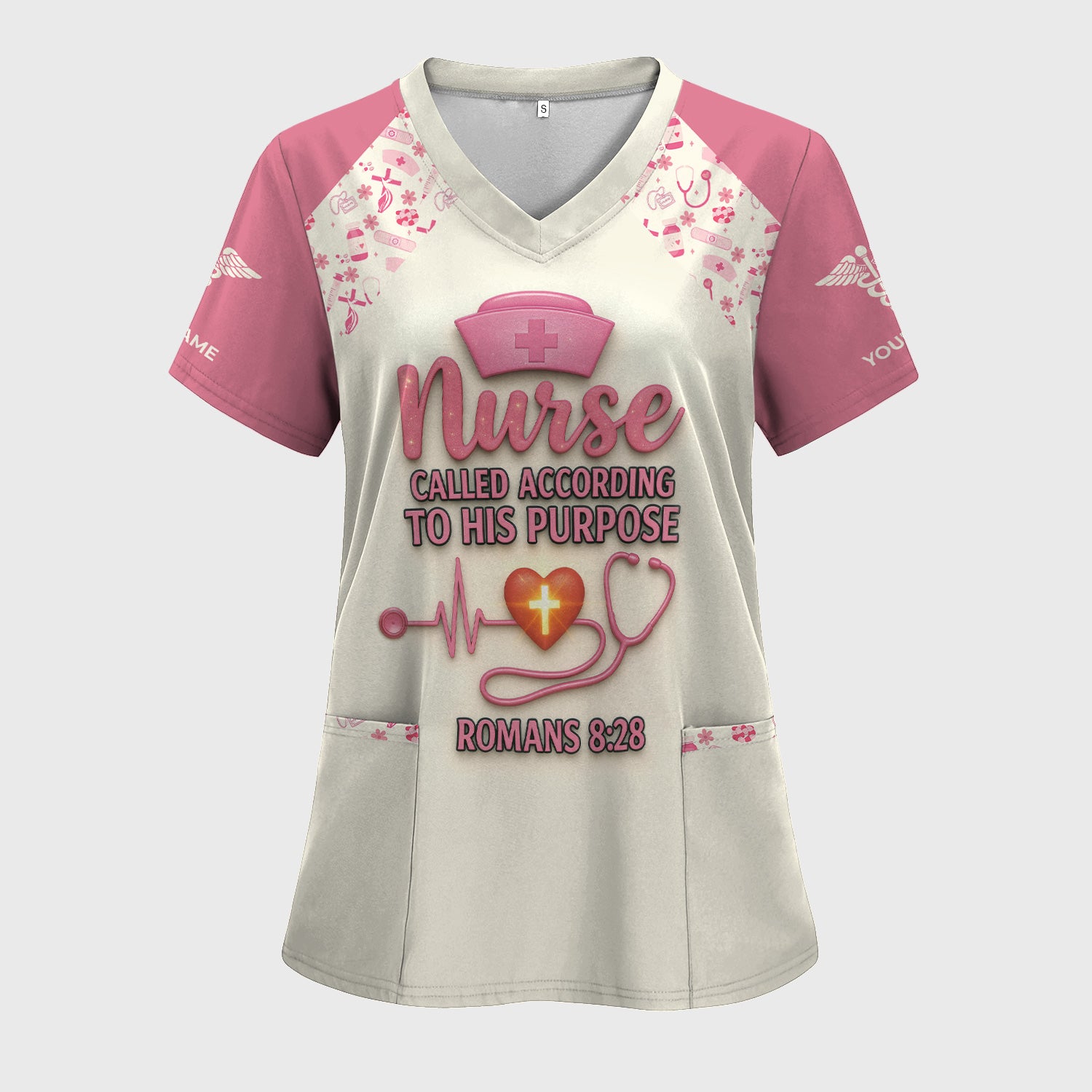 Personalized Faith Nurse T-Shirt - Called According To His Purpose Quote - Religious Gift for RN LPN Healthcare Workers