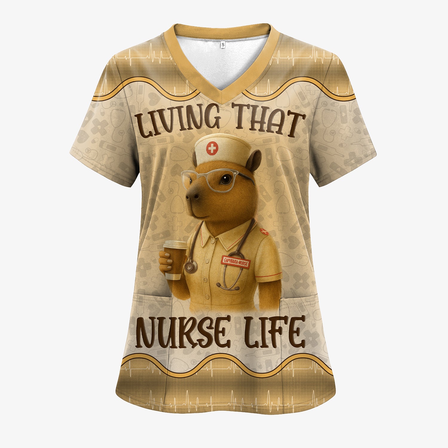 Custom Nurse T-Shirt Living That Nurse Life - Funny RN LPN Gift with Stethoscope - Personalized Nursing Shirt for Healthcare Workers