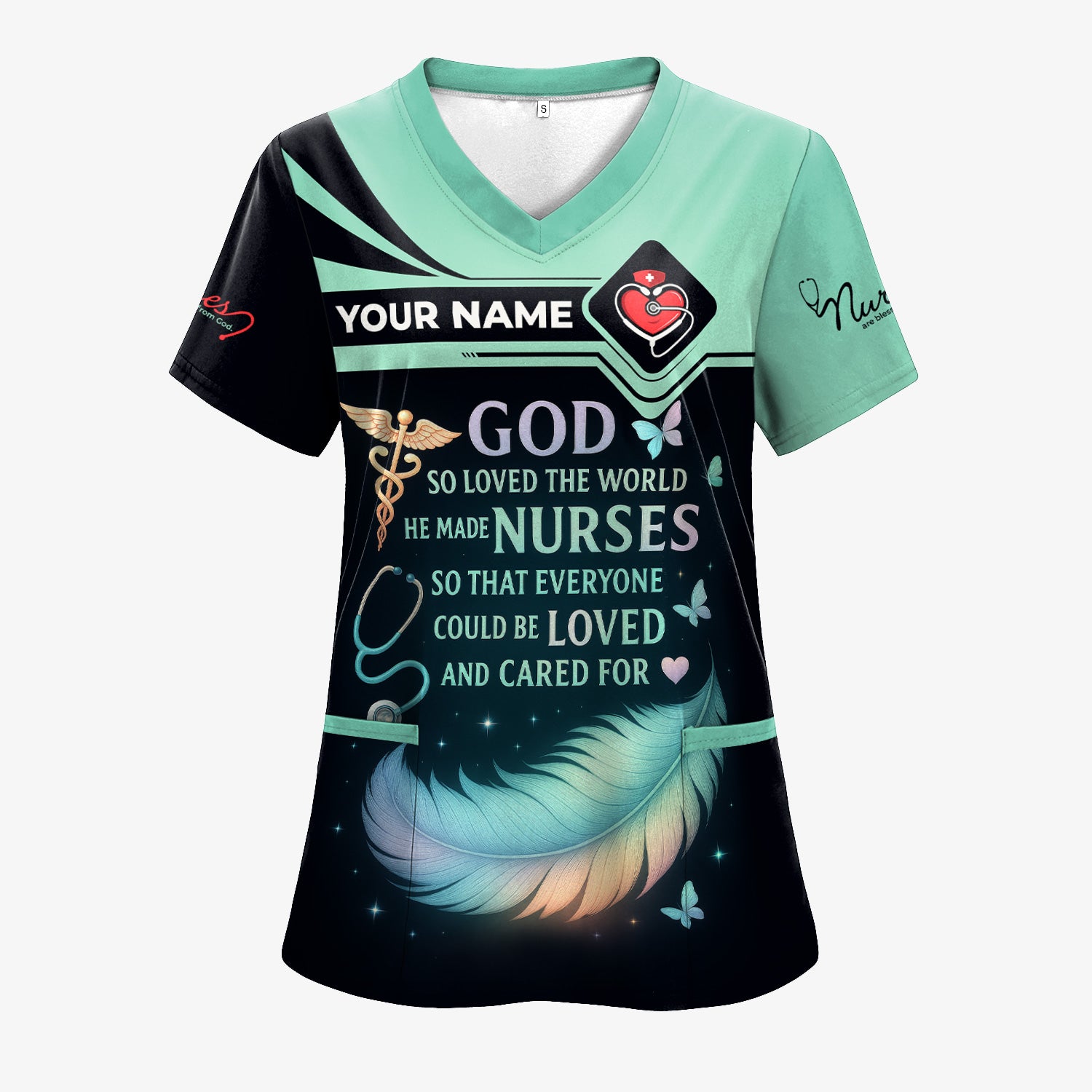 Personalized Nurse Shirt - God Loved The World He Made Nurses - Inspirational Nurse T-shirt for RN, CNA, LPN Healthcare Workers
