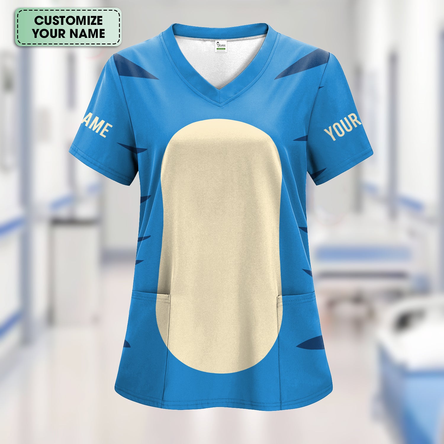 Personalized Blue Tiger Shirt - Animal Costume with Tail Graphic Tee - Gift for Women RN LPN CNA