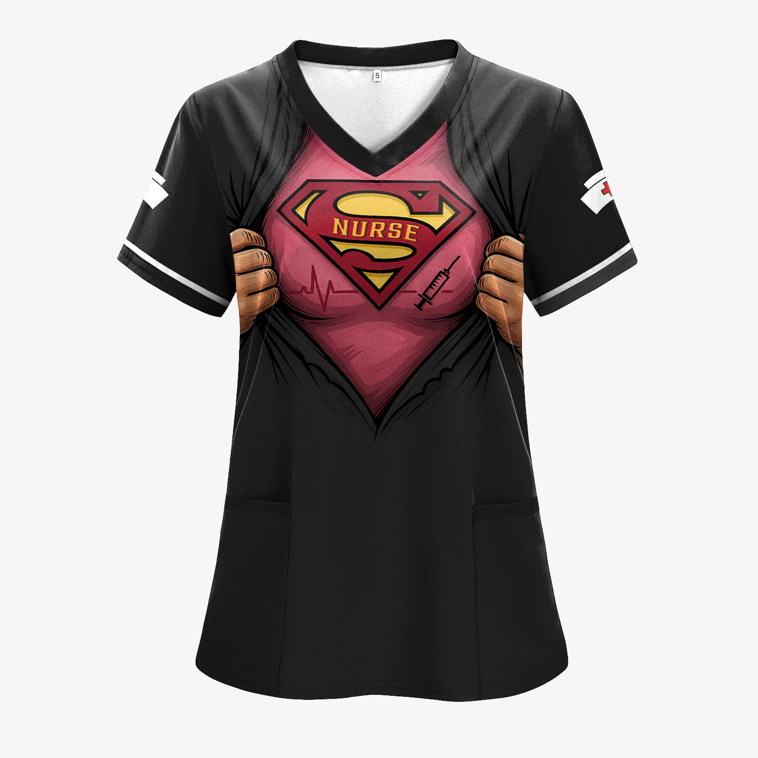 Personalized Nurse Superhero Shirt for Women - Because Being a Nurse Is a Superpower - Funny RN Graphic Tee Gift for Medical Staff