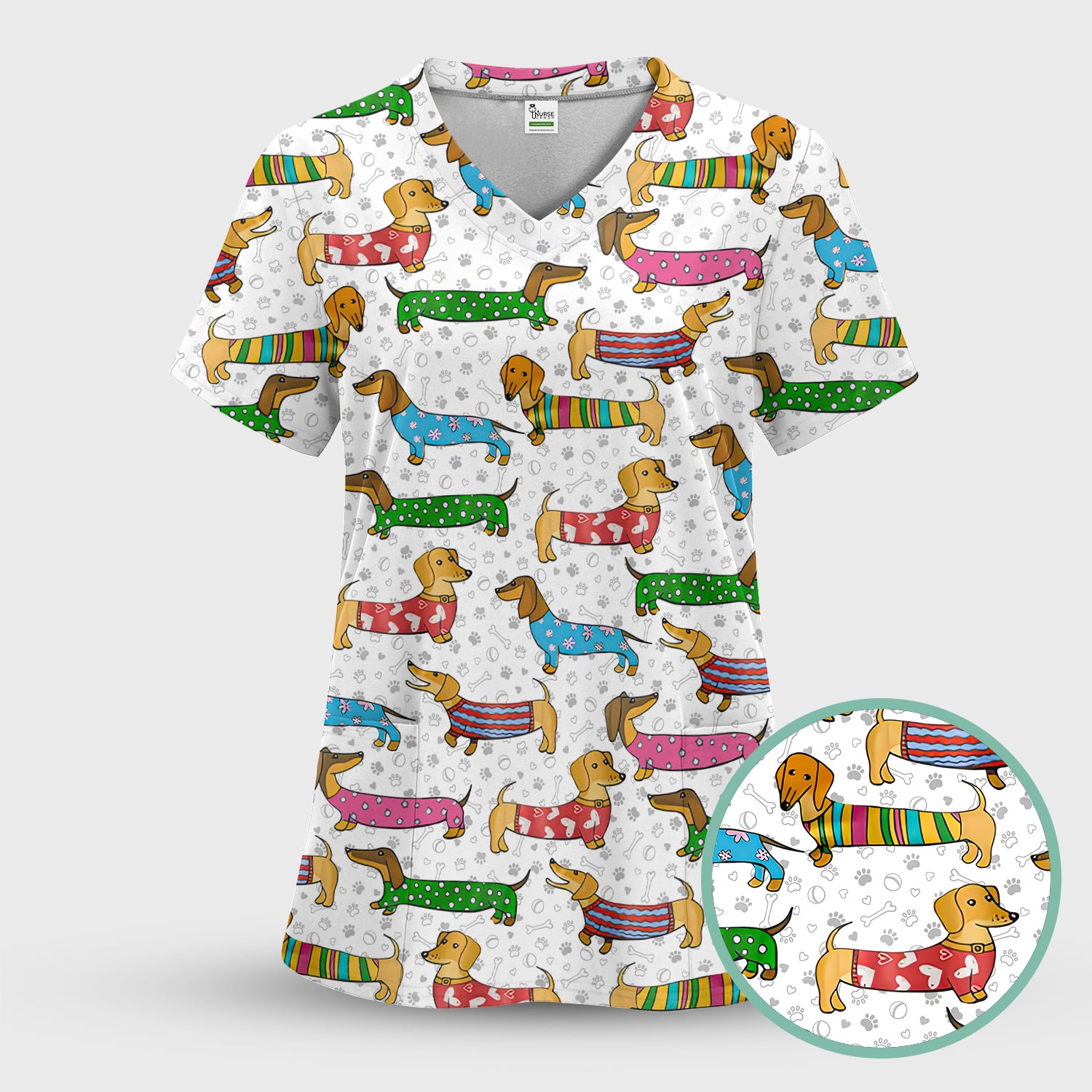 Dachshund Nursing Scrub Pants - Funny Wiener Dog Scrub Set - It’s Been a Long Day Medical Uniform for Women