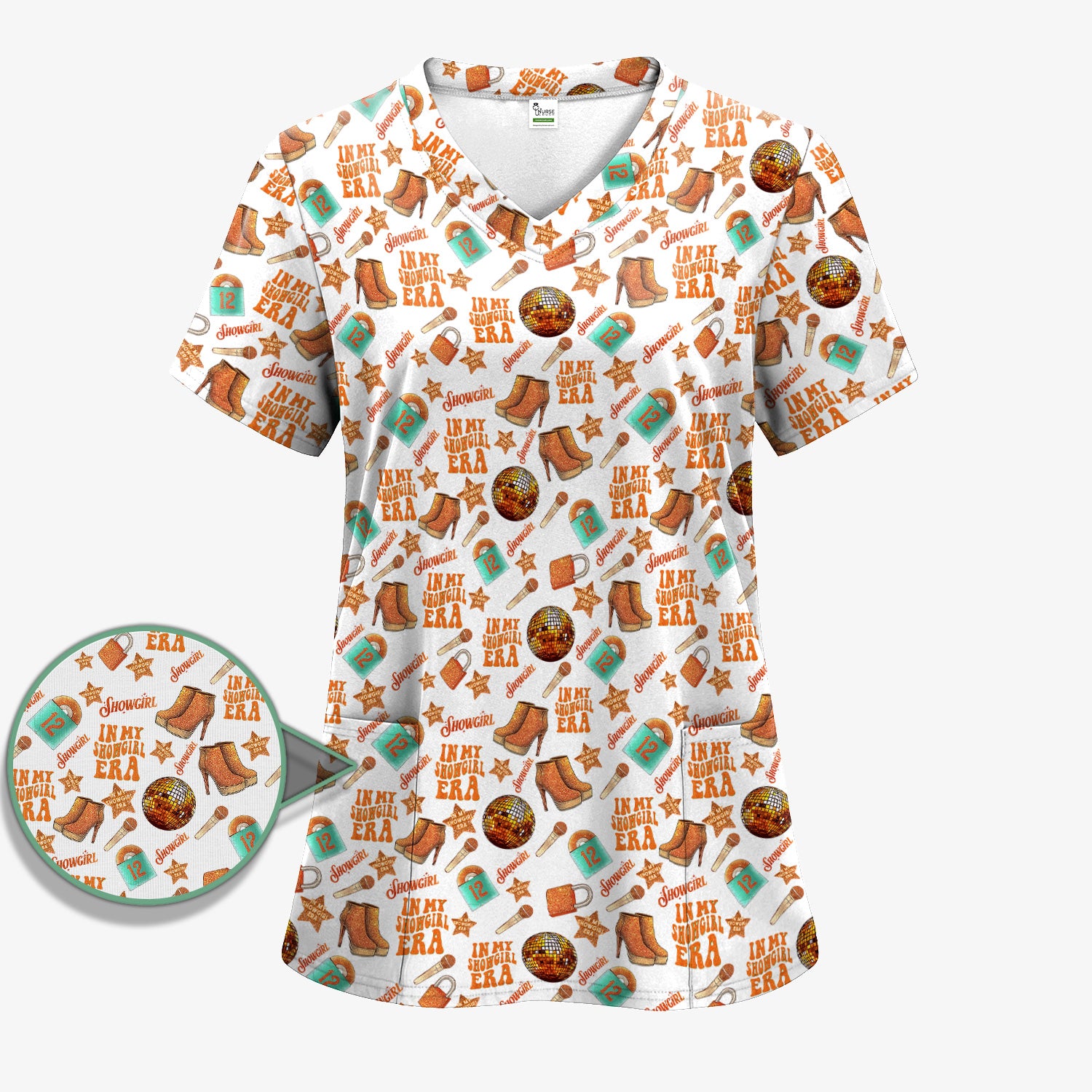 Funny Nurse Life Shirt - Women's Showgirl & TS12 Orange Graphic Tee - Gift for RN LPN CNA & Healthcare Workers