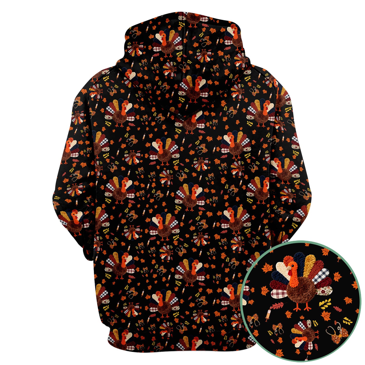 Thanksgiving Comfortable Scrubs for Nurses - Funny Autumn Turkey Shirt - Breathable Fabrics Nursing Uniform