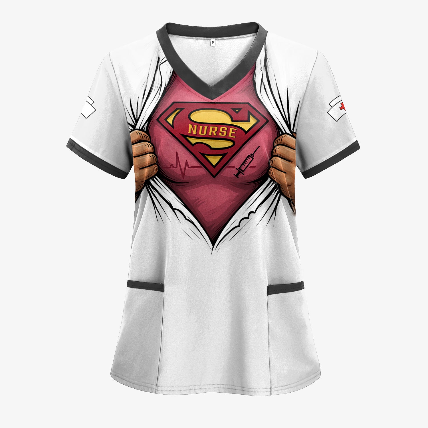 Personalized Nurse Superhero Shirt for Women - Because Being a Nurse Is a Superpower - Funny RN Graphic Tee Gift for Medical Staff