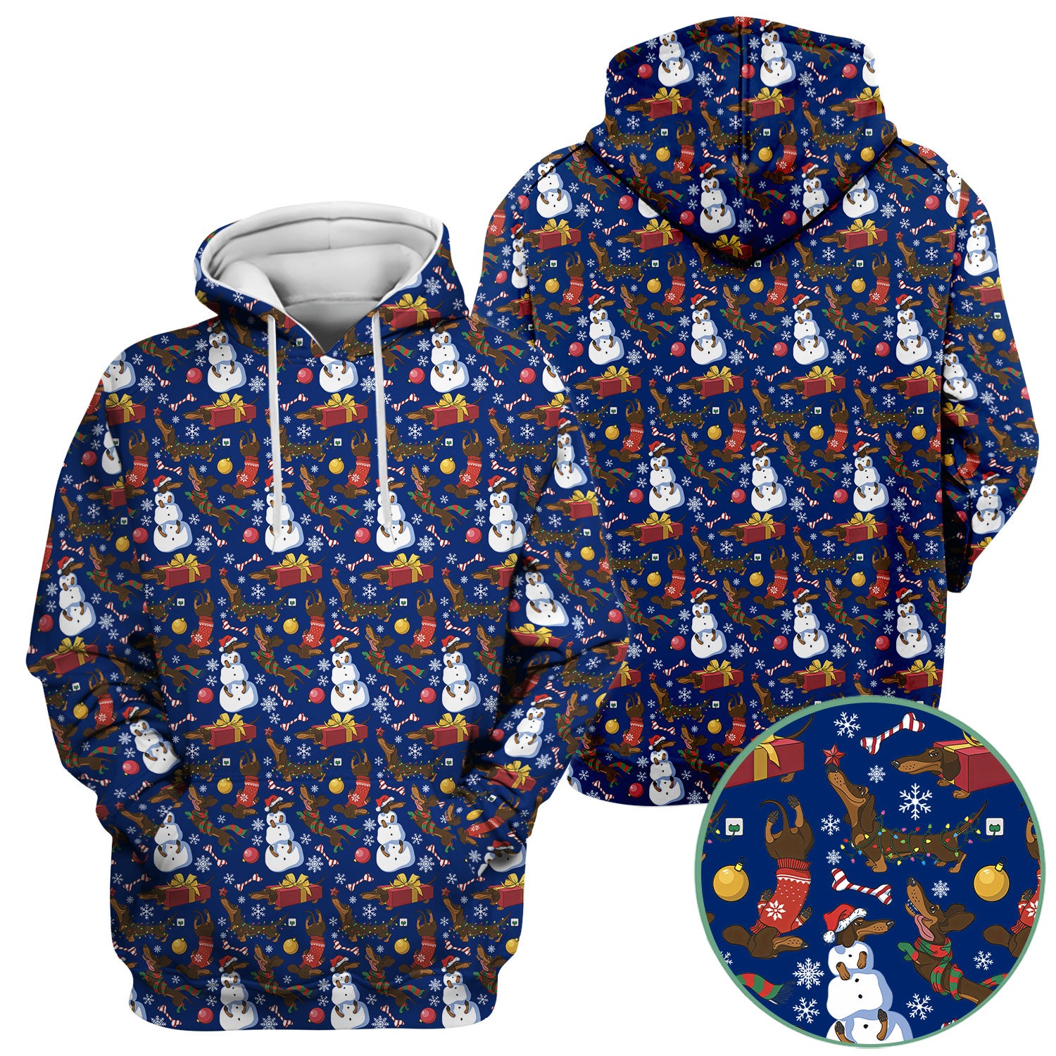 Custom Nurse Scrubs for Women - Christmas Dachshund Dog & Snowman Print - Multi Color Nursing Shirt Holiday Gift for Nurses