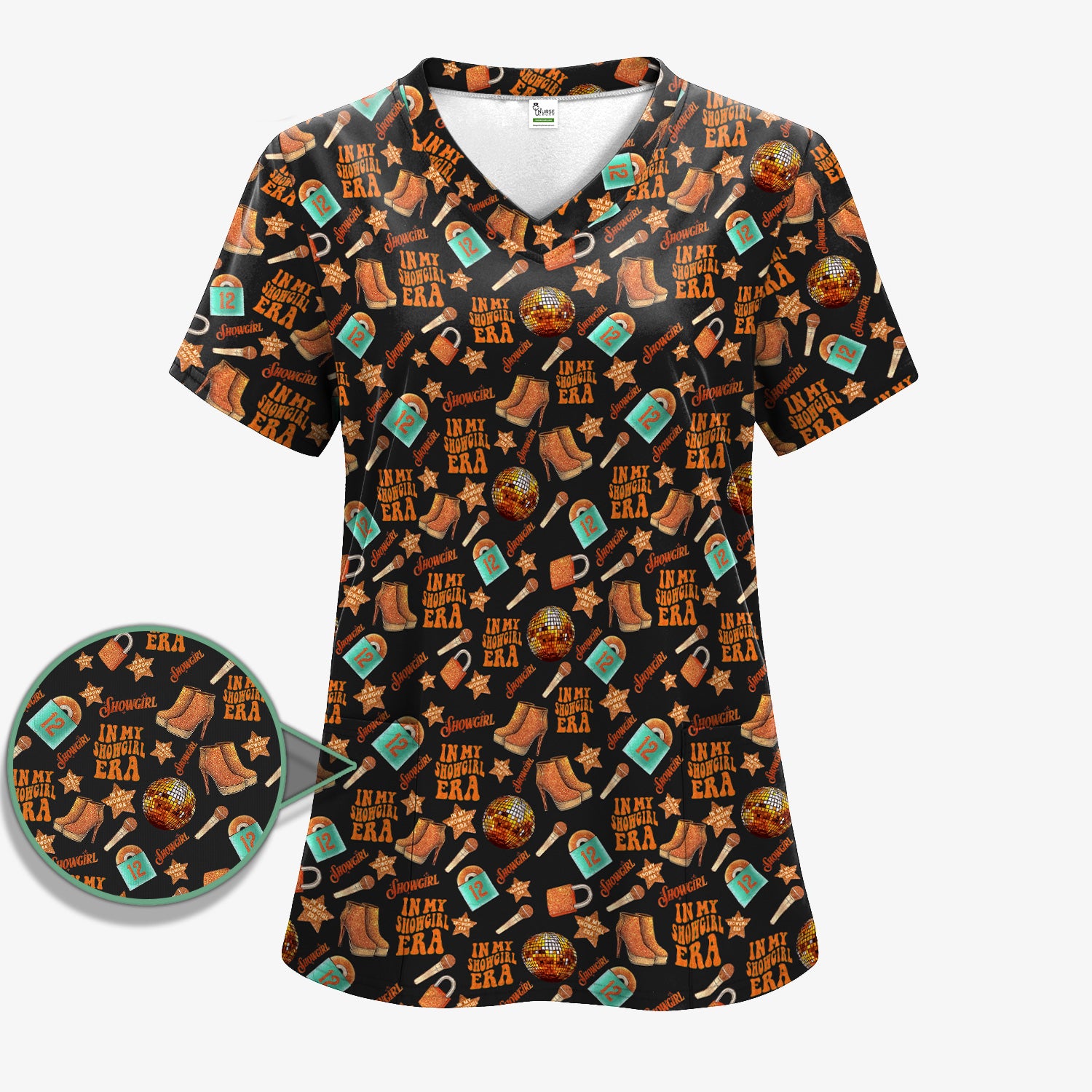 Funny Nurse Life Shirt - Women's Showgirl & TS12 Orange Graphic Tee - Gift for RN LPN CNA & Healthcare Workers