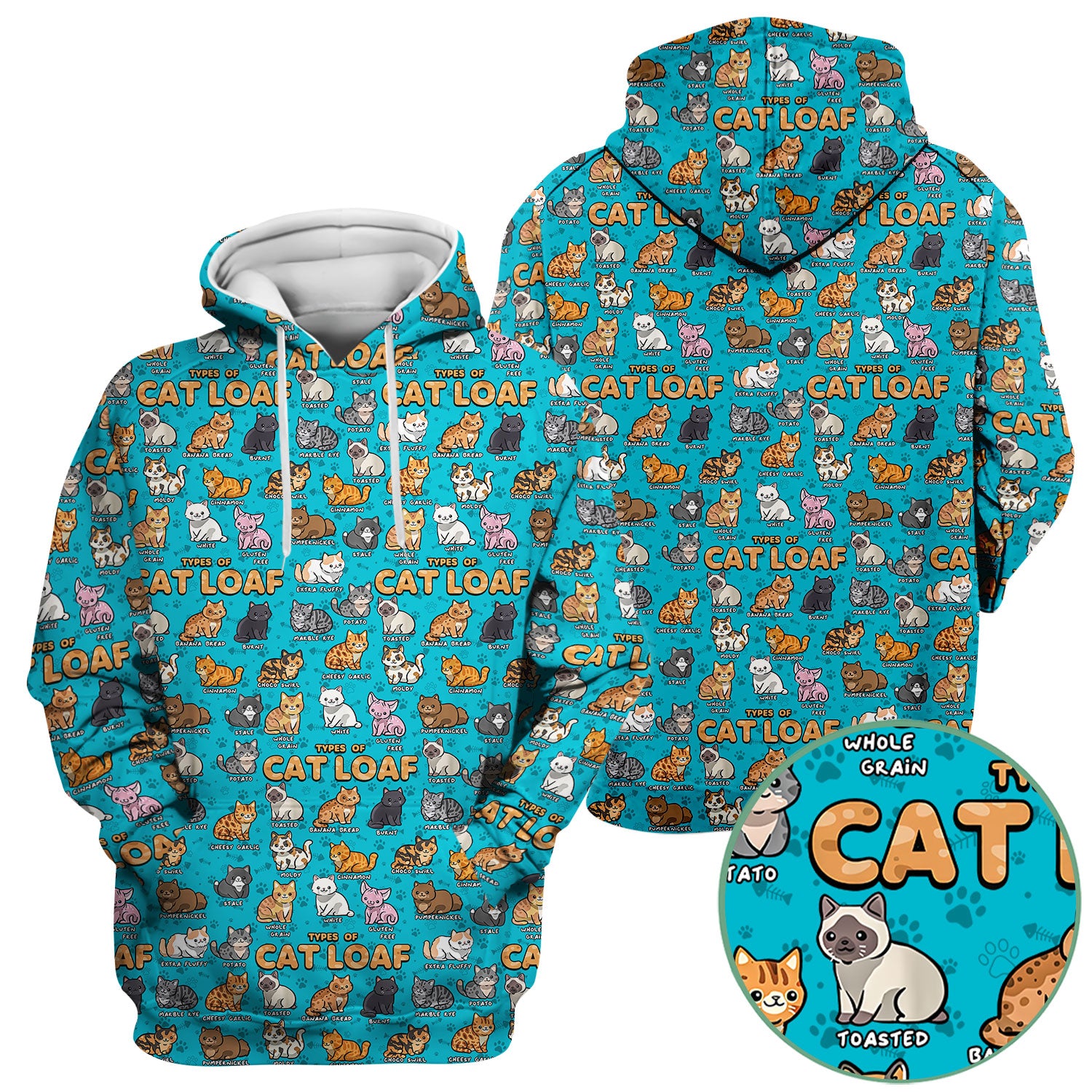 Cute Cat Scrub Top for Women - Funny Cat Loaf Print Nurse Shirt - Cat Lover Medical Uniform RN LPN CNA Gift