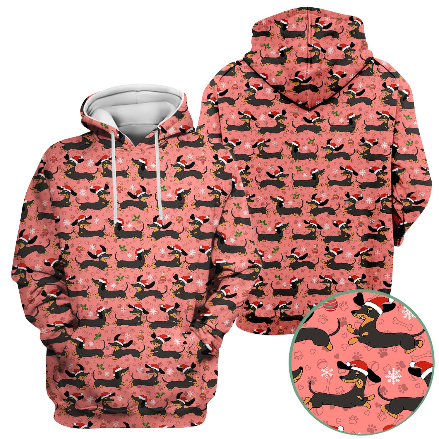 Holiday Dachshund Scrub Top - Cute Wiener Dog Santa Hat Nurse Shirt - Funny Christmas Medical Uniform RN LPN CNA Gift for Women