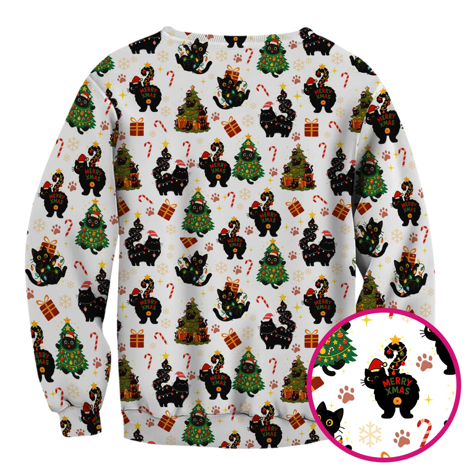 Funny Cat Print Nurse Scrub Top - Christmas Medical Shirt for Women & Men - Cute Holiday Gift Idea for RN CNA Doctor Scrubs