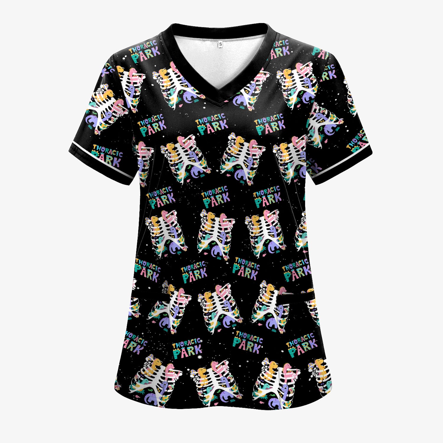 Funny Thoracic Park Nurse Shirt - Colorful Skeleton Rib Cage Medical T-Shirt - Gift for CNA, LPN, Medical Worker