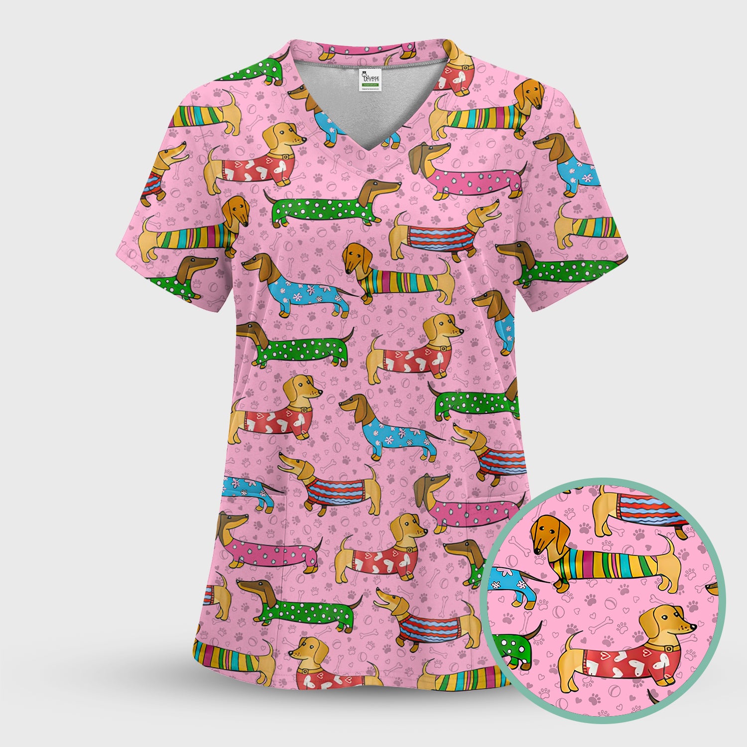 Doxin Nursing Scrub Pants - Weiner Dog Scrubs Set - It's Been A Long Day Dachshund Sweater - Medical Uniform Gift for Women
