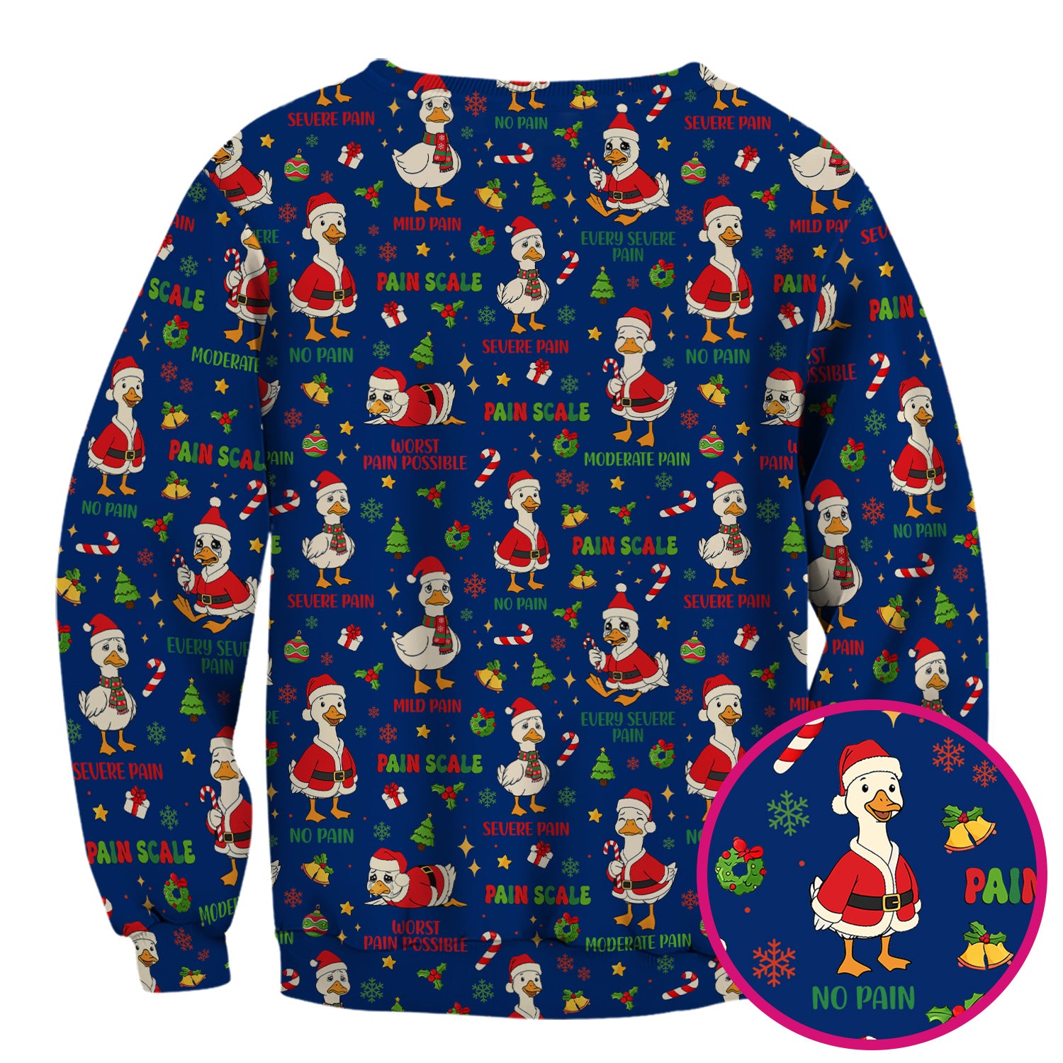 Christmas Nurse Scrub Top - Funny Goose Pain Scale - Cute Holiday Medical Uniform for Women