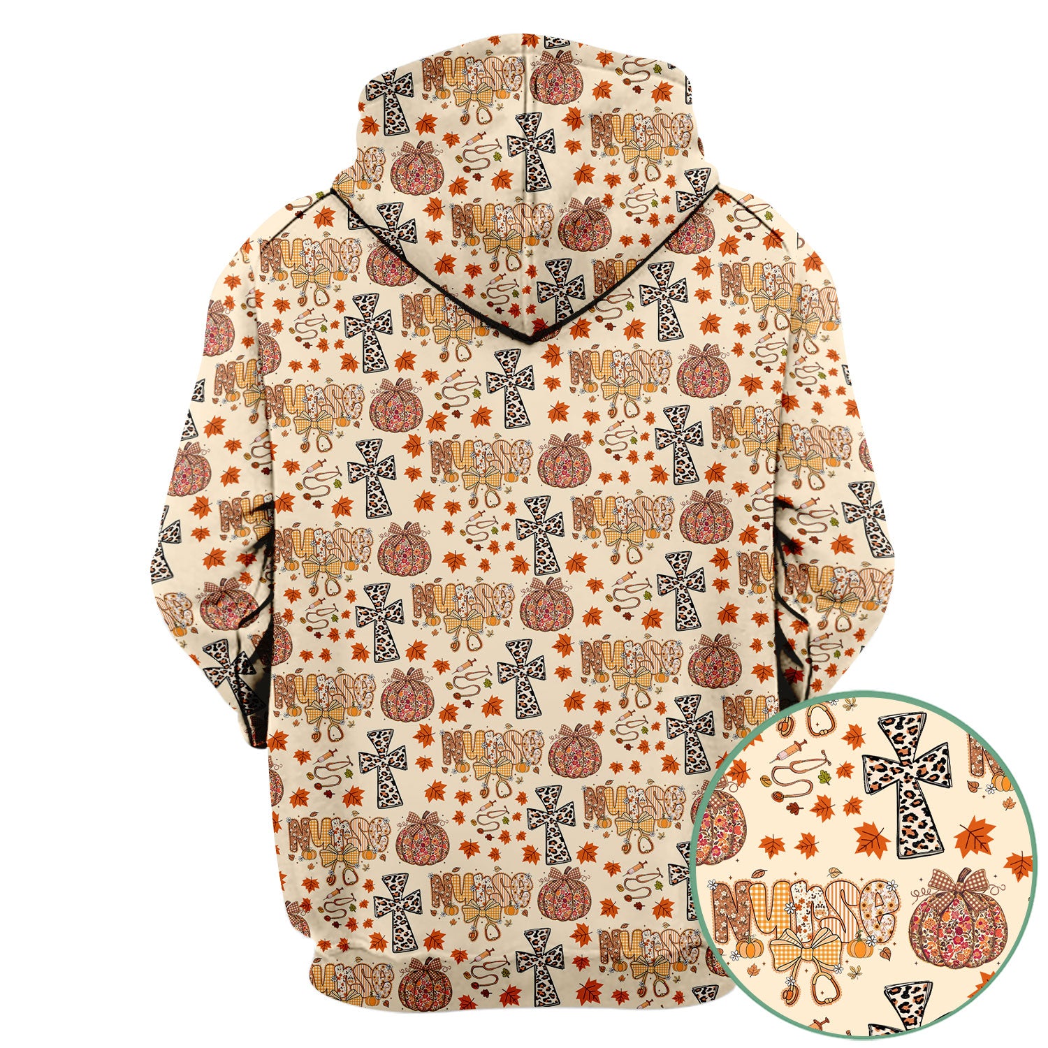 I Will Praise Him In Every Season - Boho Pumpkin Leopard Cross Fall Scrub Top for Nurse - Thanksgiving Med Uniform for Women