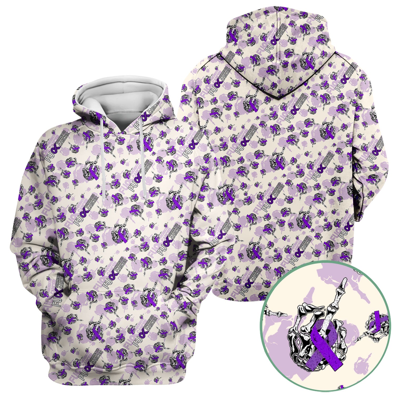 Pancreatic Cancer Awareness Scrub Top - Fuck Cancer Purple Ribbon Nurse Shirt - Strong Gift Idea for Survivors, Fighters & Supporters