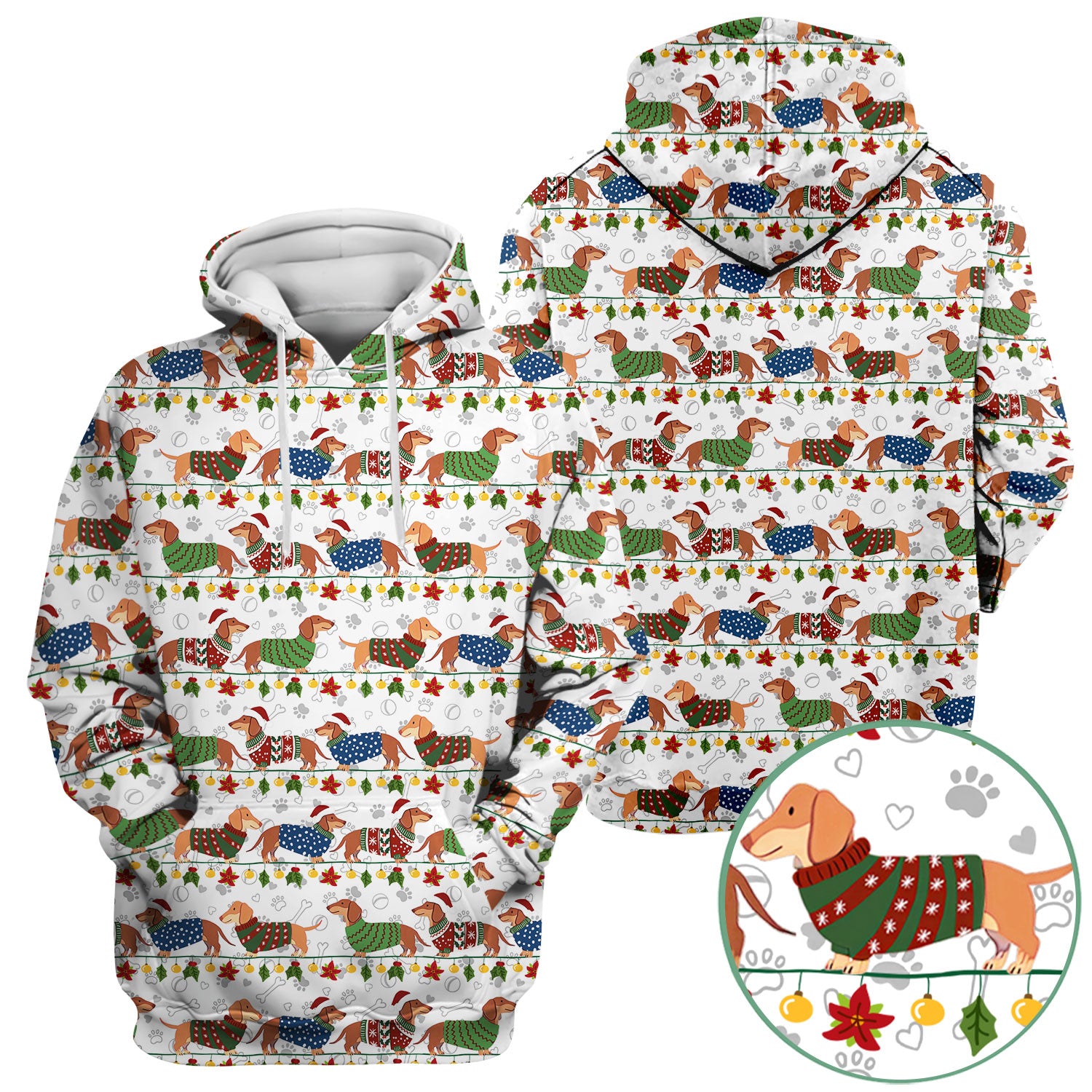 Holiday Wiener Dog Nurse Scrub Top - Festive Sausage Dog Christmas Medical Shirt for RN CNA LPN Women