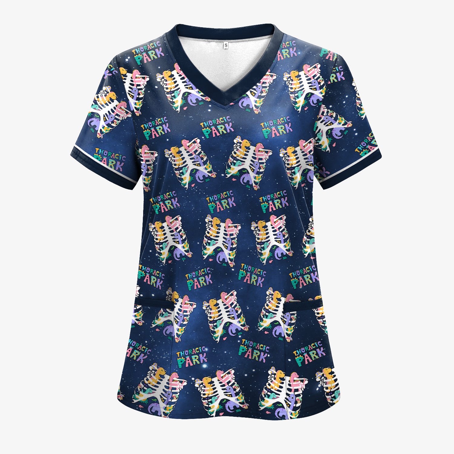 Funny Thoracic Park Nurse Shirt - Colorful Skeleton Rib Cage Medical T-Shirt - Gift for CNA, LPN, Medical Worker