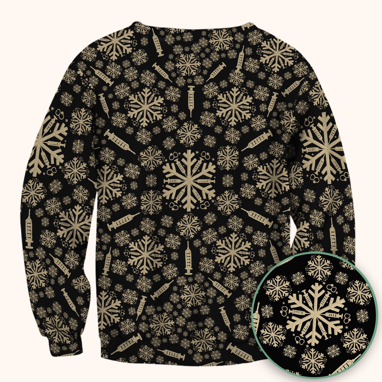 Snowflake Syringe Scrubs for Women - Festive Medical Top - Funny Christmas Scrub Shirt for Nurse - Holiday Gift