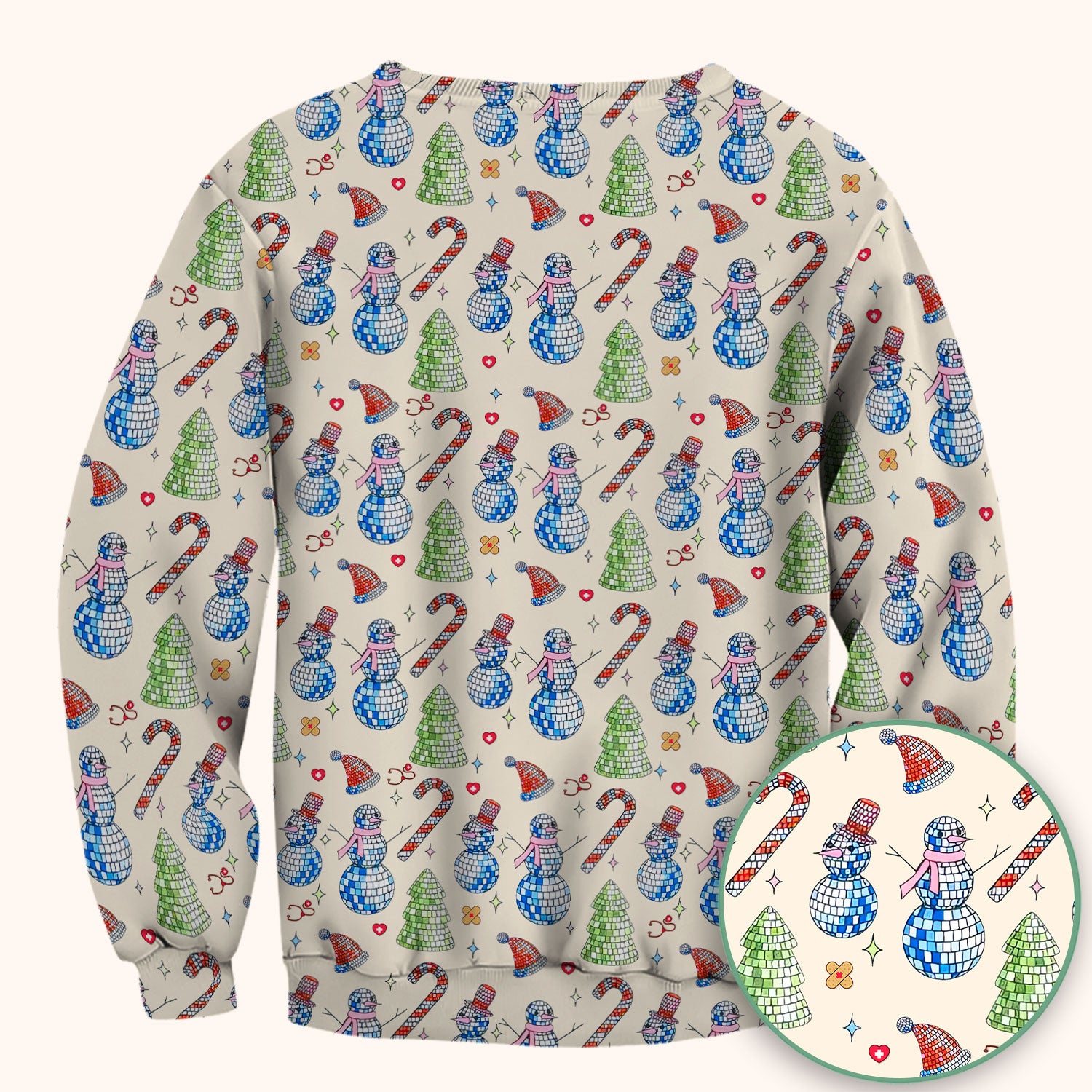 Funny Snowman Scrub Top for Women - Breathable Fabrics Med Uniform - Comfortable Scrubs for Nurses - Christmas Gift for LPN CNA RN