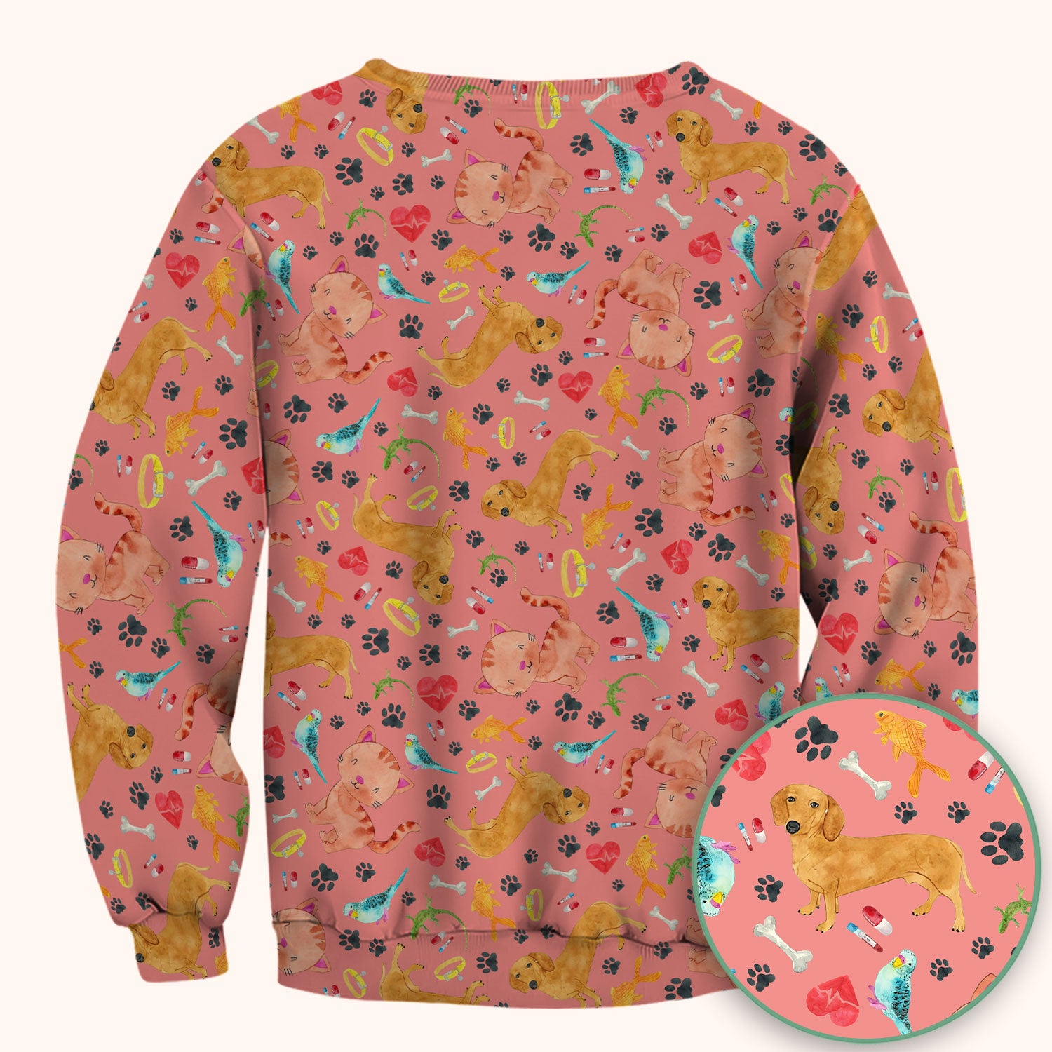 Cute Cat Dog Scrub Top - Animal Lover Medical Uniform - Funny Veterinary Nurse Shirt for Women RN CNA LPN