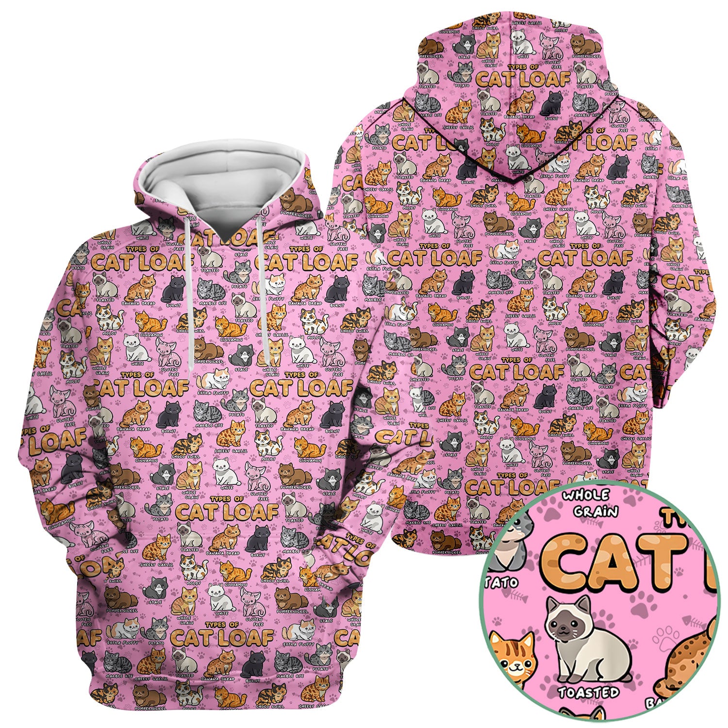 Funny Cat Loaf Scrub Top for Women - Cute Types of Cat Loaf Tee - Cat Lover Nurse Shirt Medical Uniform RN LPN CNA Gift