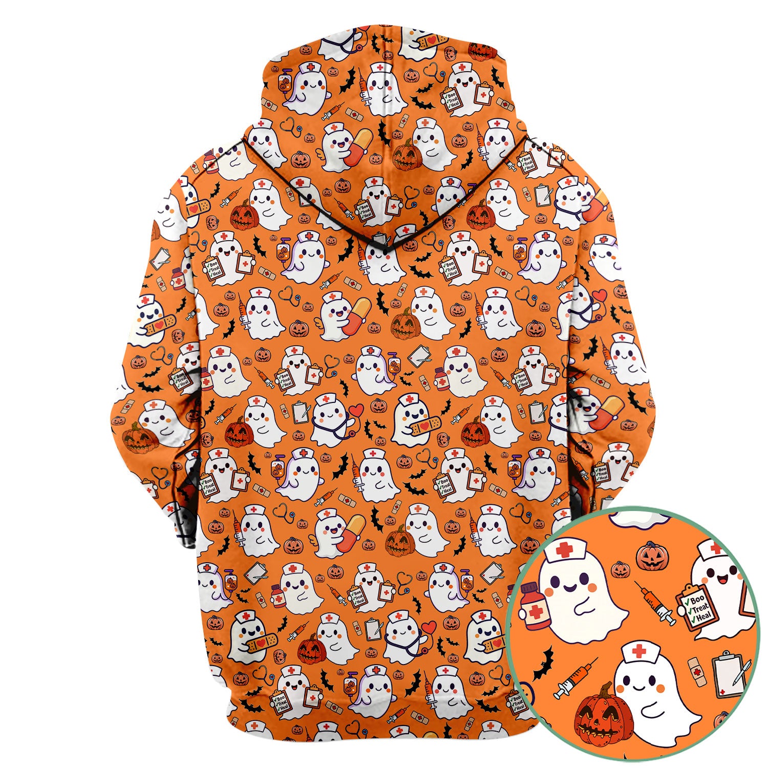Halloween Scrubs for Women - Pumpkin Shirt - Comfortable Scrubs for Nurses - Breathable Fabrics Nursing Uniform - Holiday Gift for Her