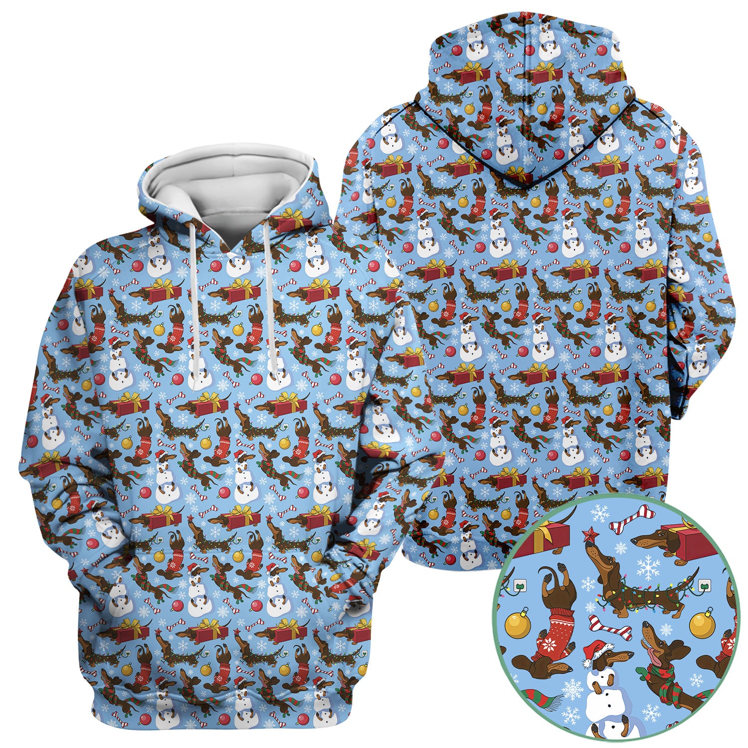 Christmas Nurse Scrubs for Women - Dachshund Dog & Snowman Print - Custom Multi Color Nursing Shirt Holiday Gift