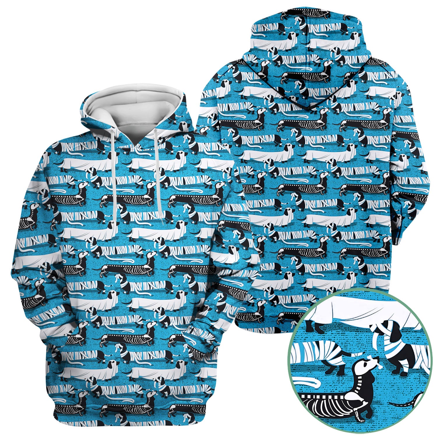 Halloween Dachshund Scrub Top - Funny Dog Skeleton Scrub Shirt Multi Color - Cute Halloween Scrubs Gift for Nurse, CNA, RN, Doctor
