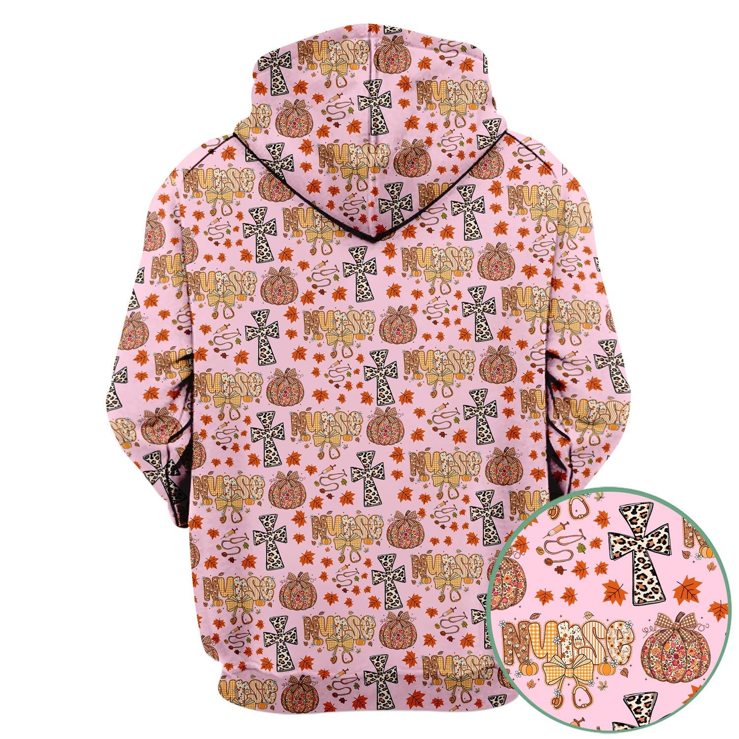 I Will Praise Him In Every Season - Boho Pumpkin Leopard Cross Fall Scrub Top for Nurse - Thanksgiving Med Uniform for Women