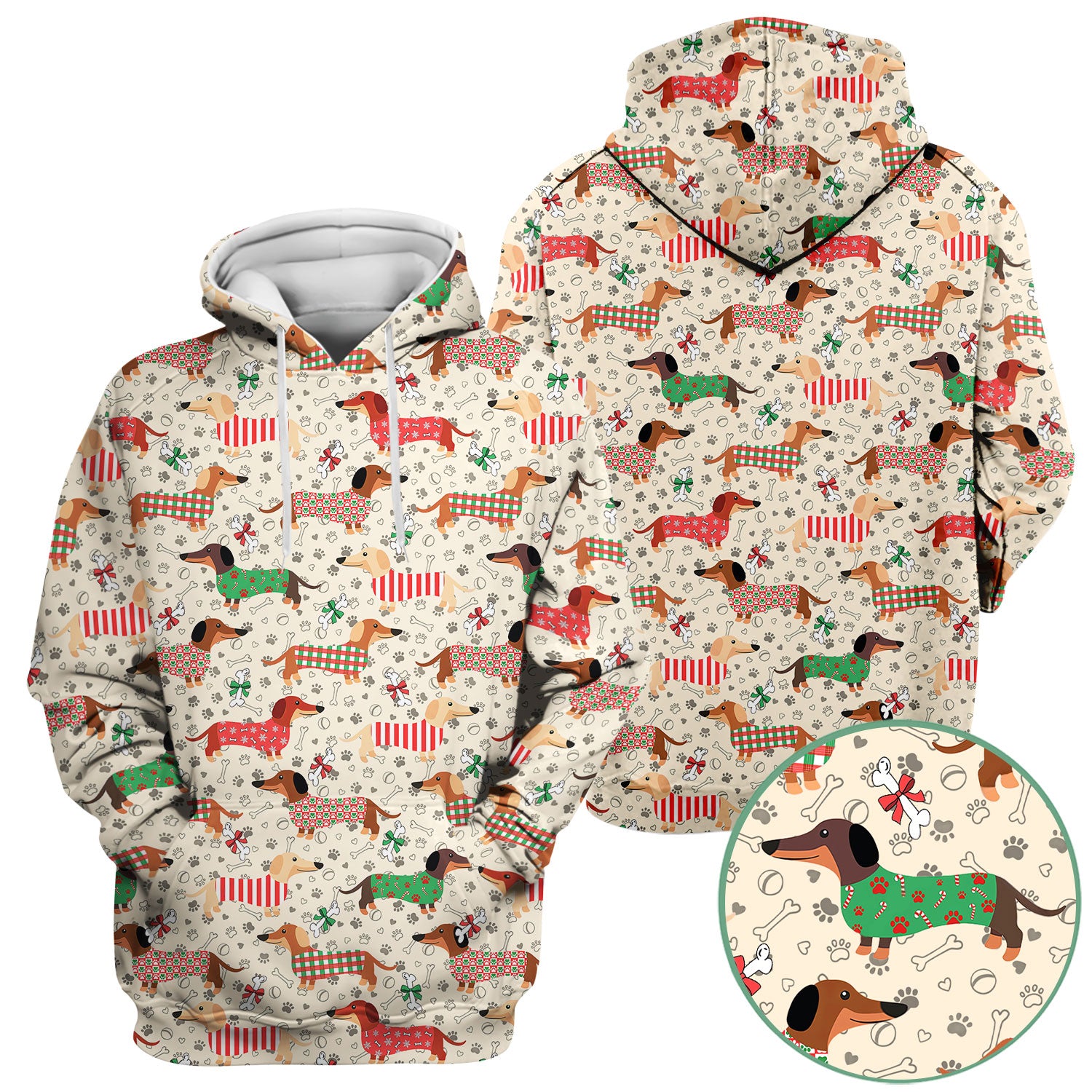 Christmas Sausage Dog Scrub Top - Festive Dachshund Holiday Nursing Shirt - Cute Puppy Lover Gift