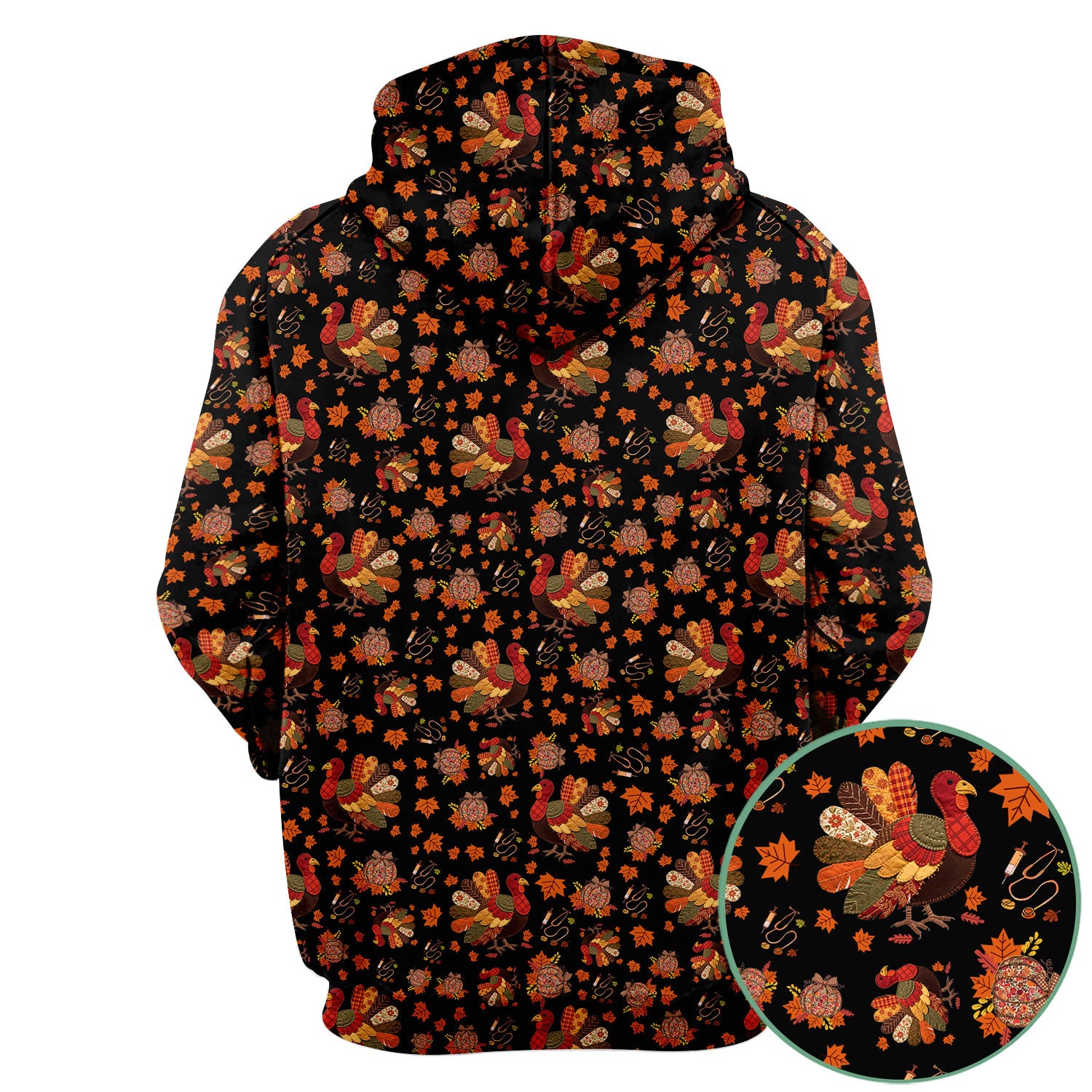 Fall Leaves Thanksgiving Scrubs for Nurses - Comfortable Scrub Tops - Turkey Nursing Uniform Gift for Women