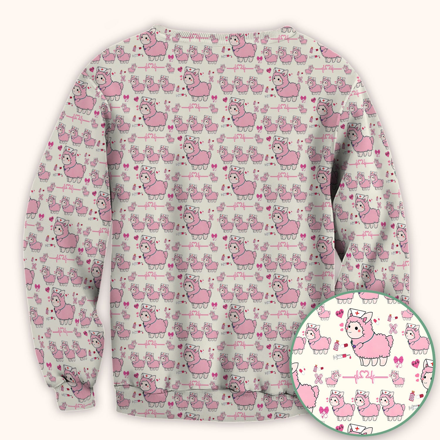 Llama Ain't Got Time For Your Drama Scrub Top, Funny Pattern Scrub Shirt, Breathable Fabrics Nursing Uniform