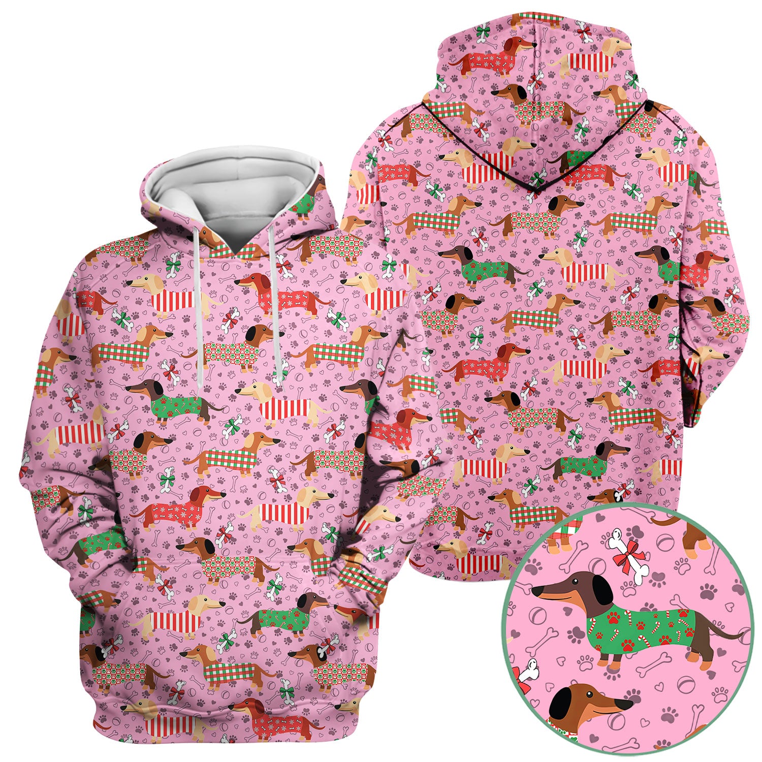 Christmas Sausage Dog Scrub Top - Festive Dachshund Holiday Nursing Shirt - Cute Puppy Lover Gift