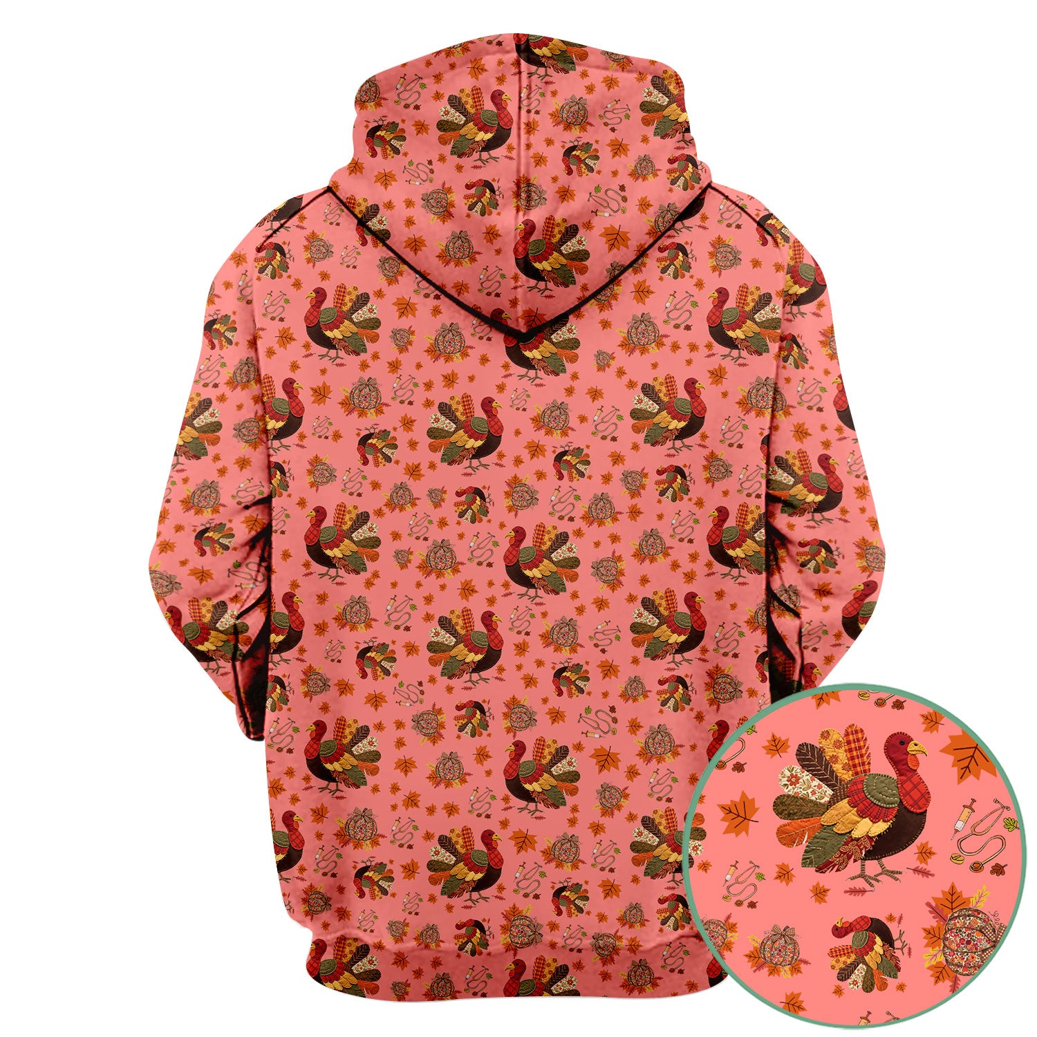 Fall Leaves Thanksgiving Scrubs for Nurses - Comfortable Scrub Tops - Turkey Nursing Uniform Gift for Women