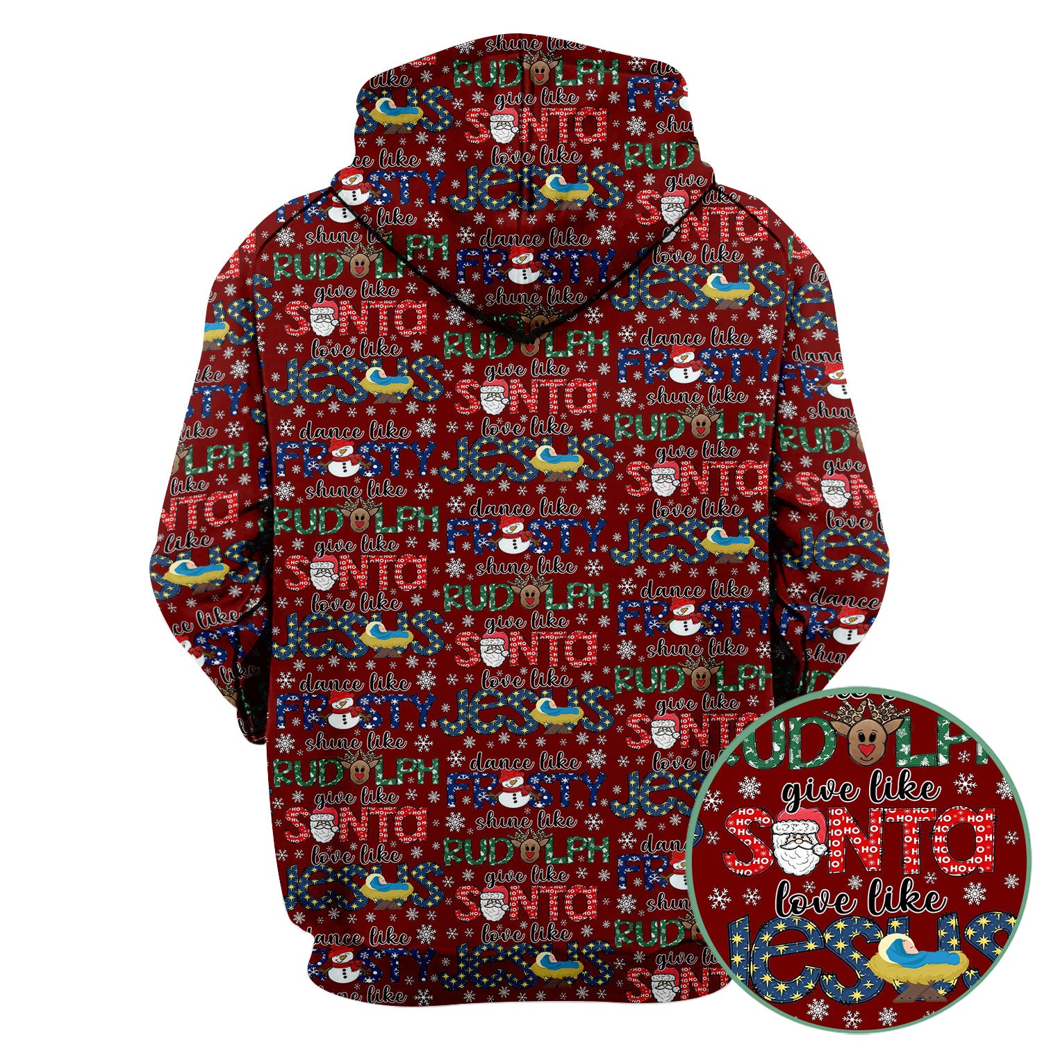 Xmas Rudolph Comfortable Scrubs for Nurses - God Santa Shirt - Breathable Fabrics Nursing Uniform Gift for RN CNA LPN
