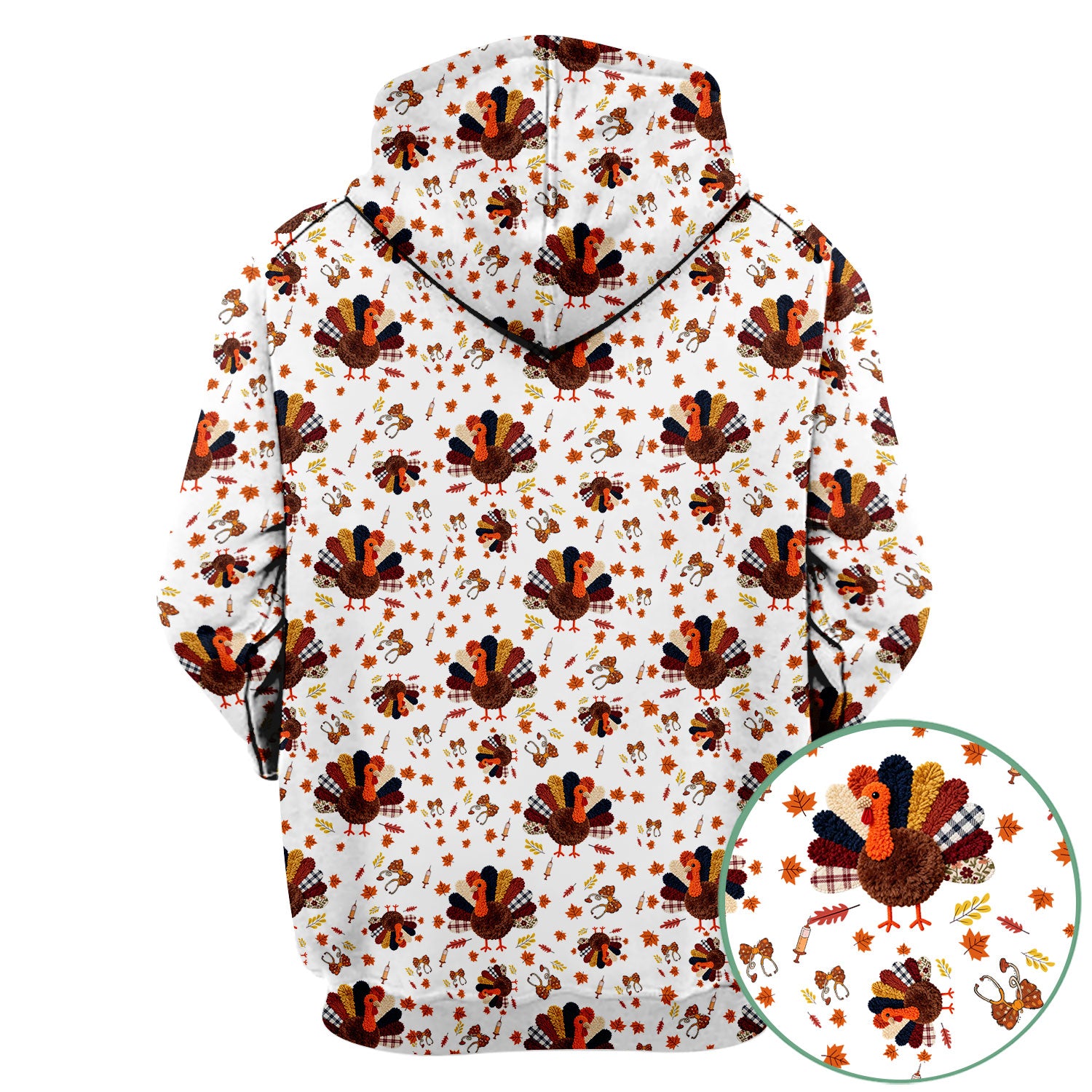 Thanksgiving Comfortable Scrubs for Nurses - Funny Autumn Turkey Shirt - Breathable Fabrics Nursing Uniform