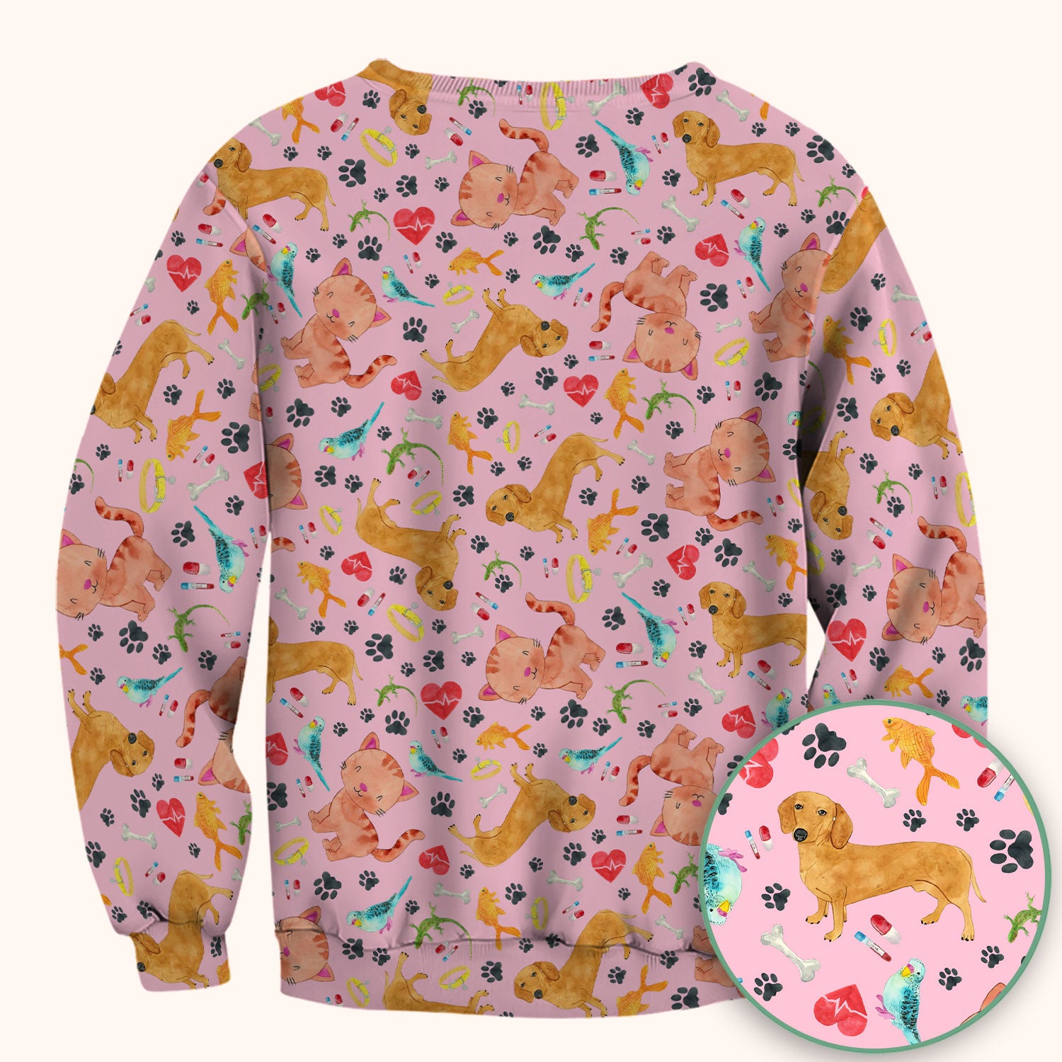Cat Dog Veterinary Scrub Top - Cute Animal Paw Print Medical Shirt - Adorable Nurse Scrubs for Women RN CNA Vet Tech