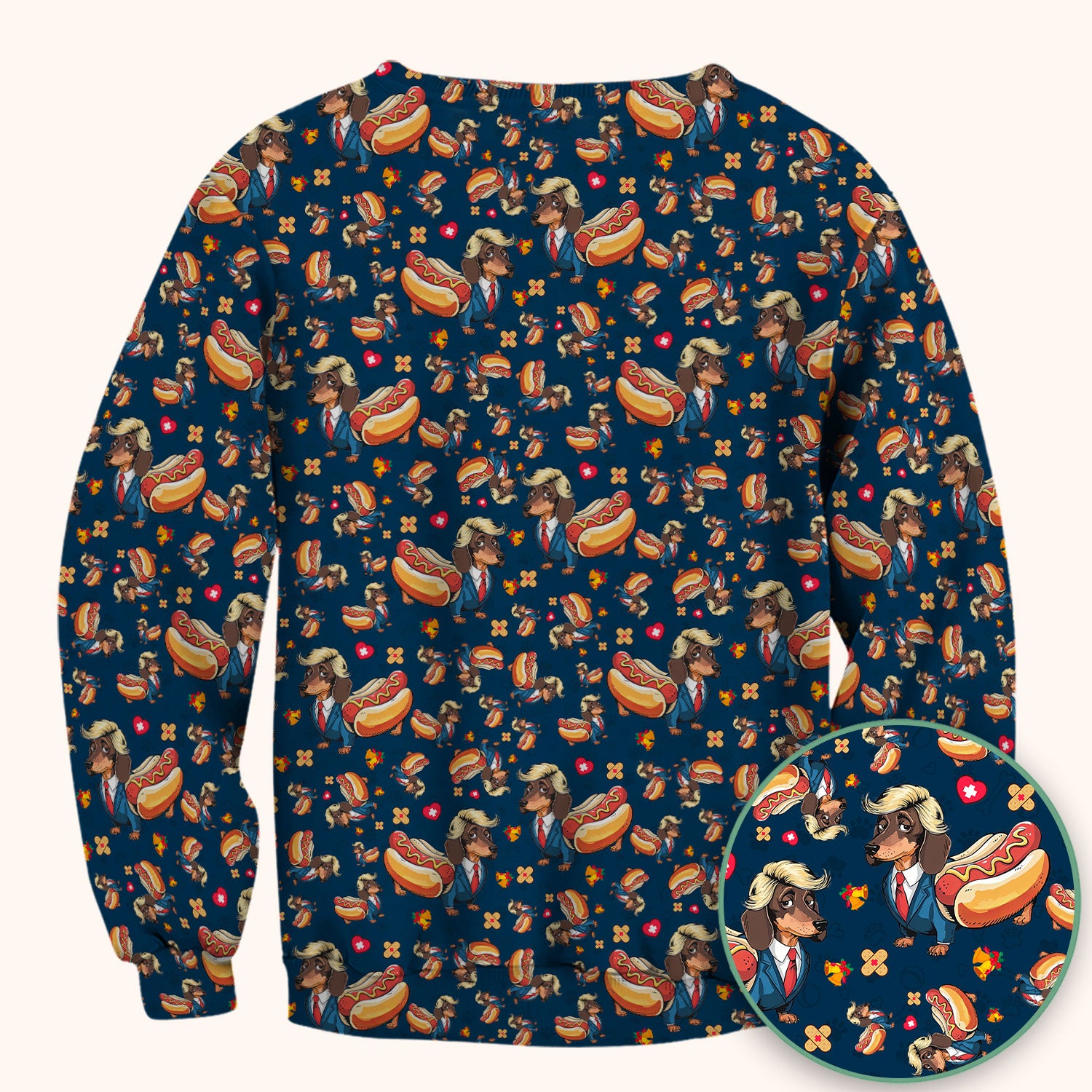 They're Eating The Dogs - Funny Dachshund Hot Dog Scrub Top - Hilarious Medical Uniform
