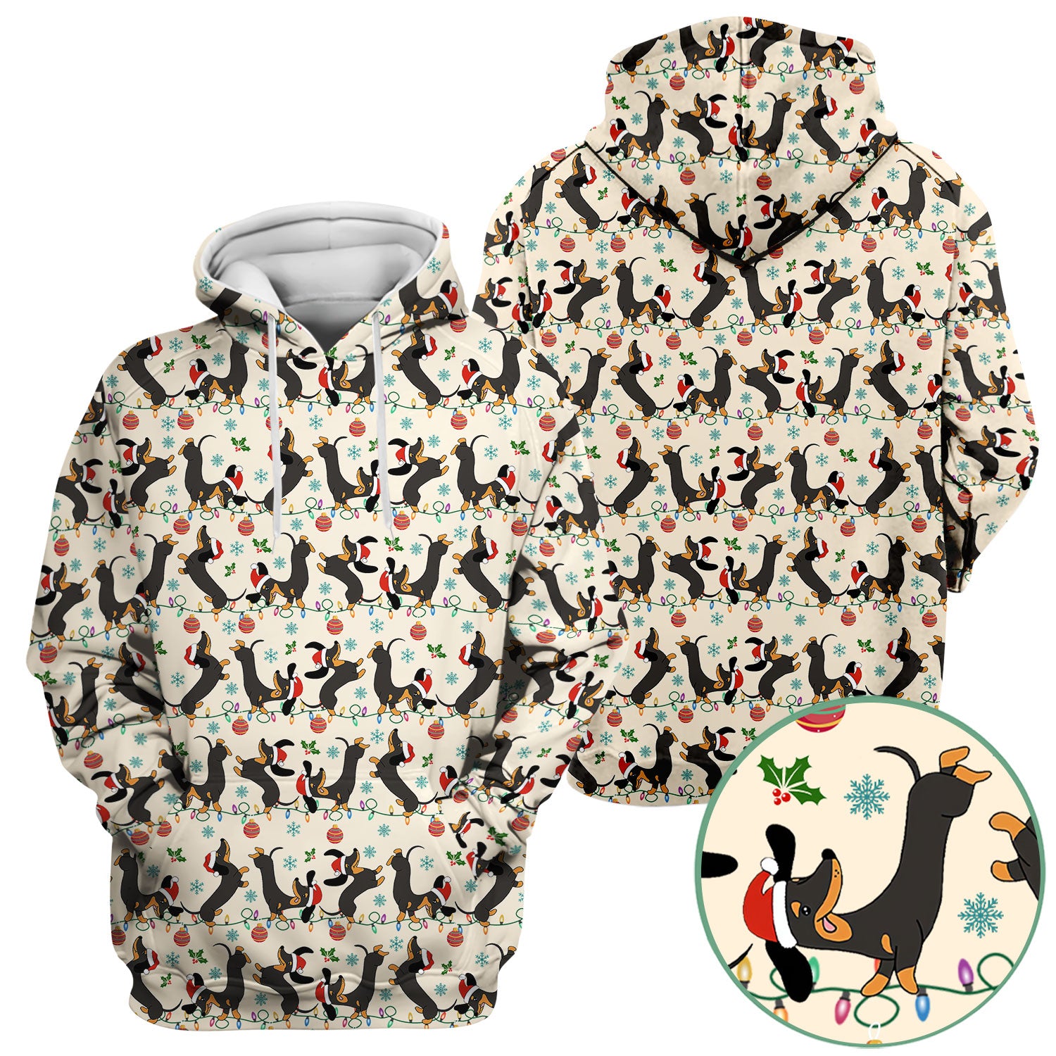 Christmas Dachshund Scrub Top - Cute Wiener Dog Holiday Nurse Shirt for Women - Festive Medical Uniform for RN CNA LPN