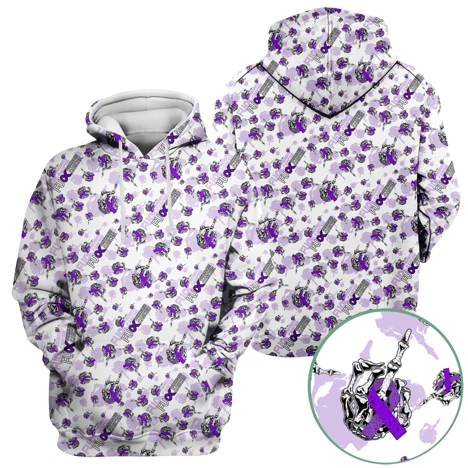 Fuck Pancreatic Cancer Scrub Top - Purple Ribbon Awareness Nurse Shirt - Bold Medical Uniform Gift for Cancer Support Fighters