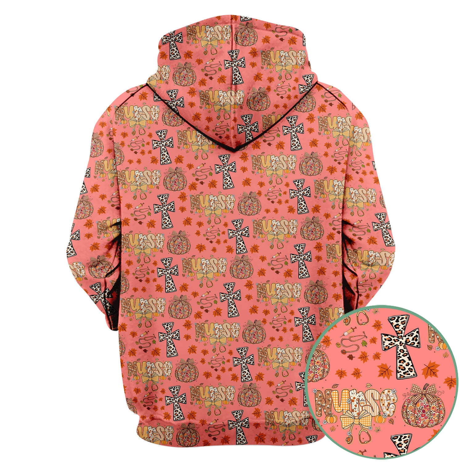 I Will Praise Him In Every Season - Boho Pumpkin Leopard Cross Fall Scrub Top for Nurse - Thanksgiving Med Uniform for Women