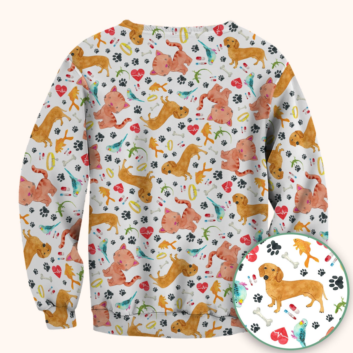 Cute Cat Dog Scrub Top - Animal Lover Medical Uniform - Funny Veterinary Nurse Shirt for Women RN CNA LPN