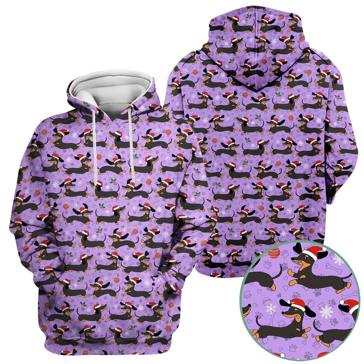 Holiday Dachshund Scrub Top - Cute Wiener Dog Santa Hat Nurse Shirt - Funny Christmas Medical Uniform RN LPN CNA Gift for Women